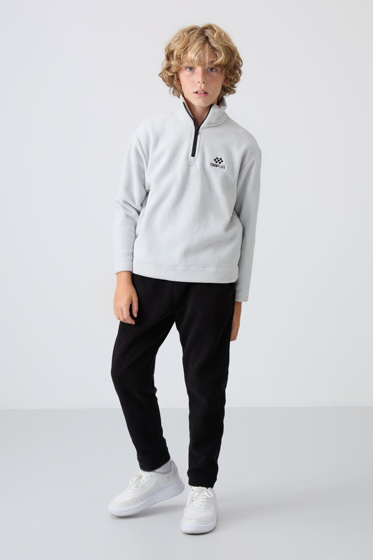 Image of Standart Fit 2'li Paket Çam Yeşili-Taş Erkek Çocuk Polar Sweatshirt - 11221