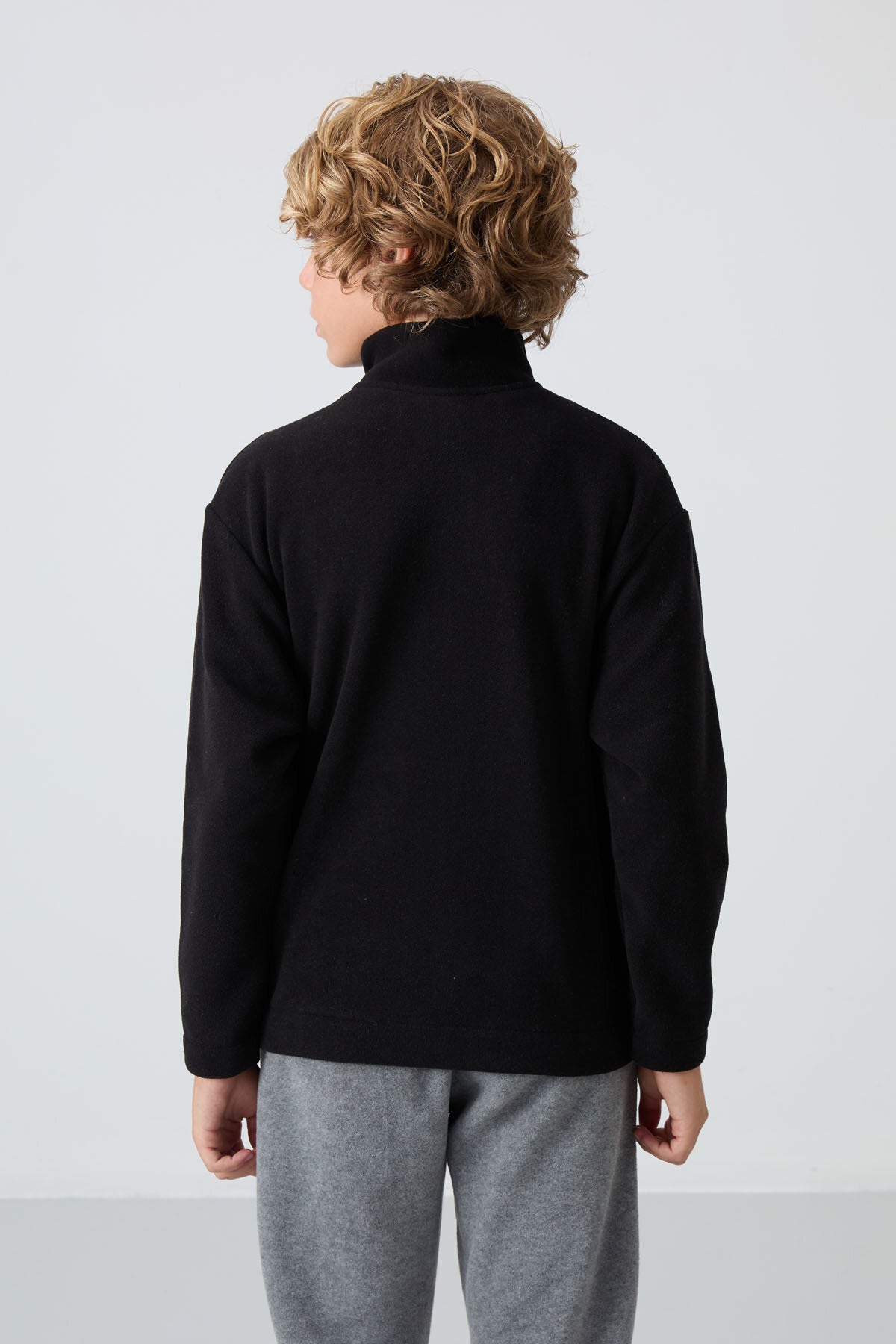 Image of Standart Fit 2'li Paket Siyah-Gri Melanj Erkek Çocuk Polar Sweatshirt - 11221