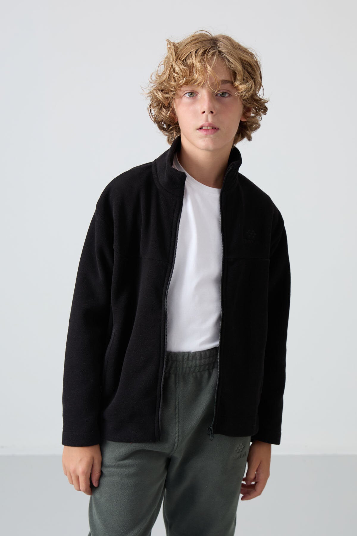 Image of Standart Fit 2'li Paket Siyah-Haki Erkek Çocuk Polar Sweatshirt - 11223