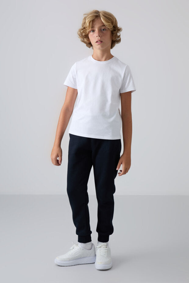 Image of Pantaloni de trening Standard Fit Basic, set de 2, bleumarin-bej, pentru băieți - 11224