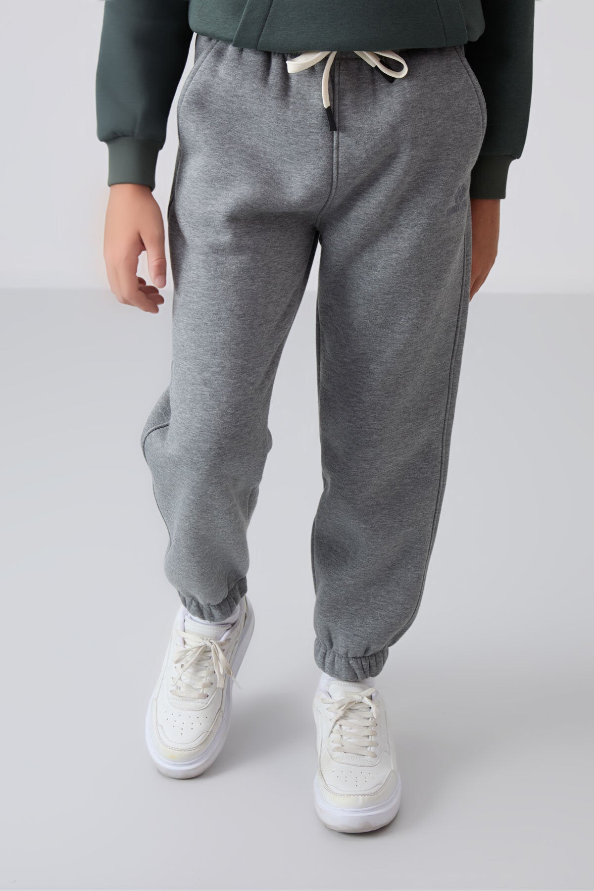 Image of Standart Fit Basic 2'li Paket Lacivert-Gri Melanj Erkek Çocuk Eşofman Alt - 11225