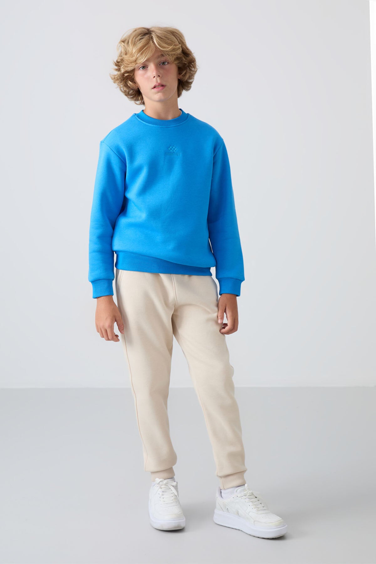 Image of Standart Fit 2'li Paket Lacivert-Saks Erkek Çocuk Sweatshirt - 11232