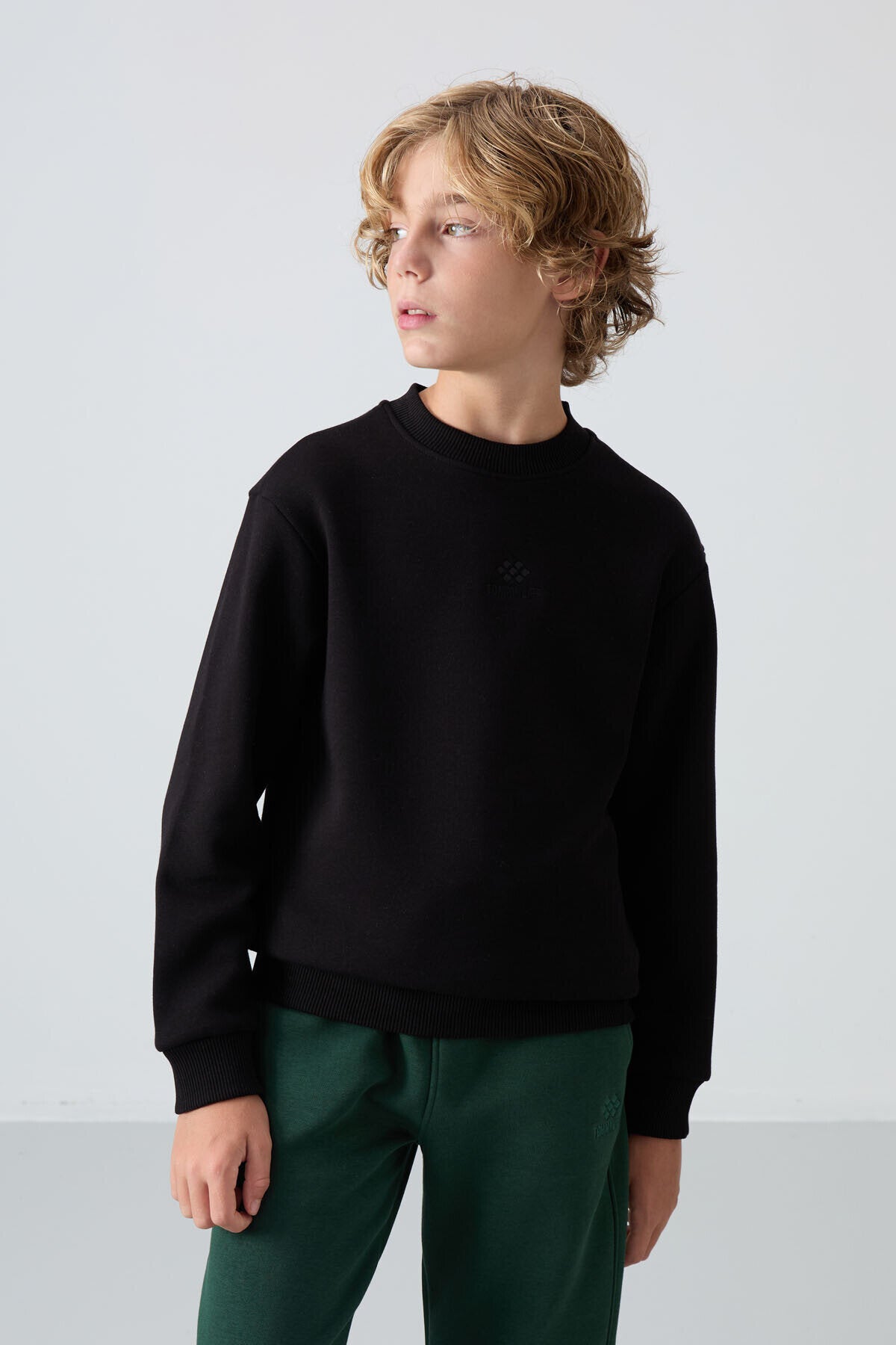 Image of Standart Fit 2'li Paket Siyah-Taş Erkek Çocuk Sweatshirt - 11232