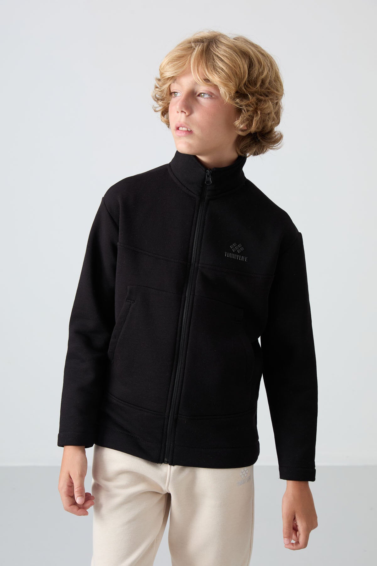 Image of Standart Fit 2'li Paket Siyah-Bej Erkek Çocuk Sweatshirt - 11245