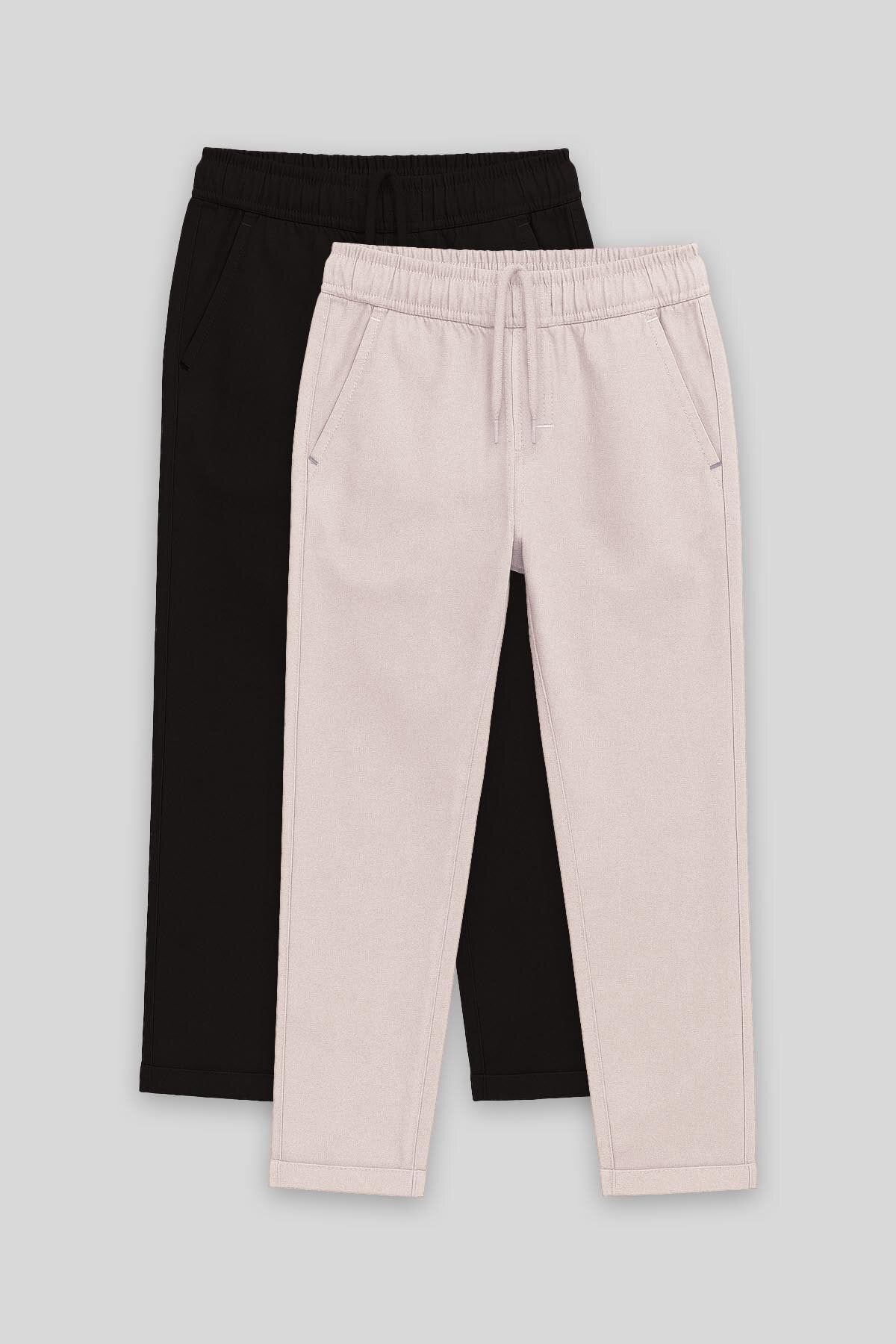 Image of Standard Fit 2-Pack Black-Stone Boys' Chino Pants - 11272