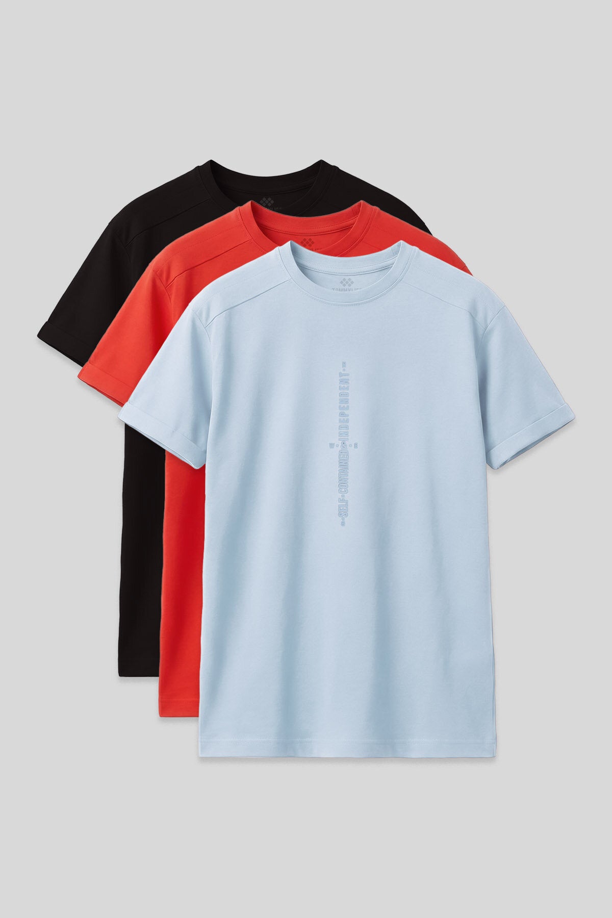 Image of Tricou supradimensionat cu imprimeu, set de 3, negru-Fiesta-albastru deschis, pentru băieți - 11301