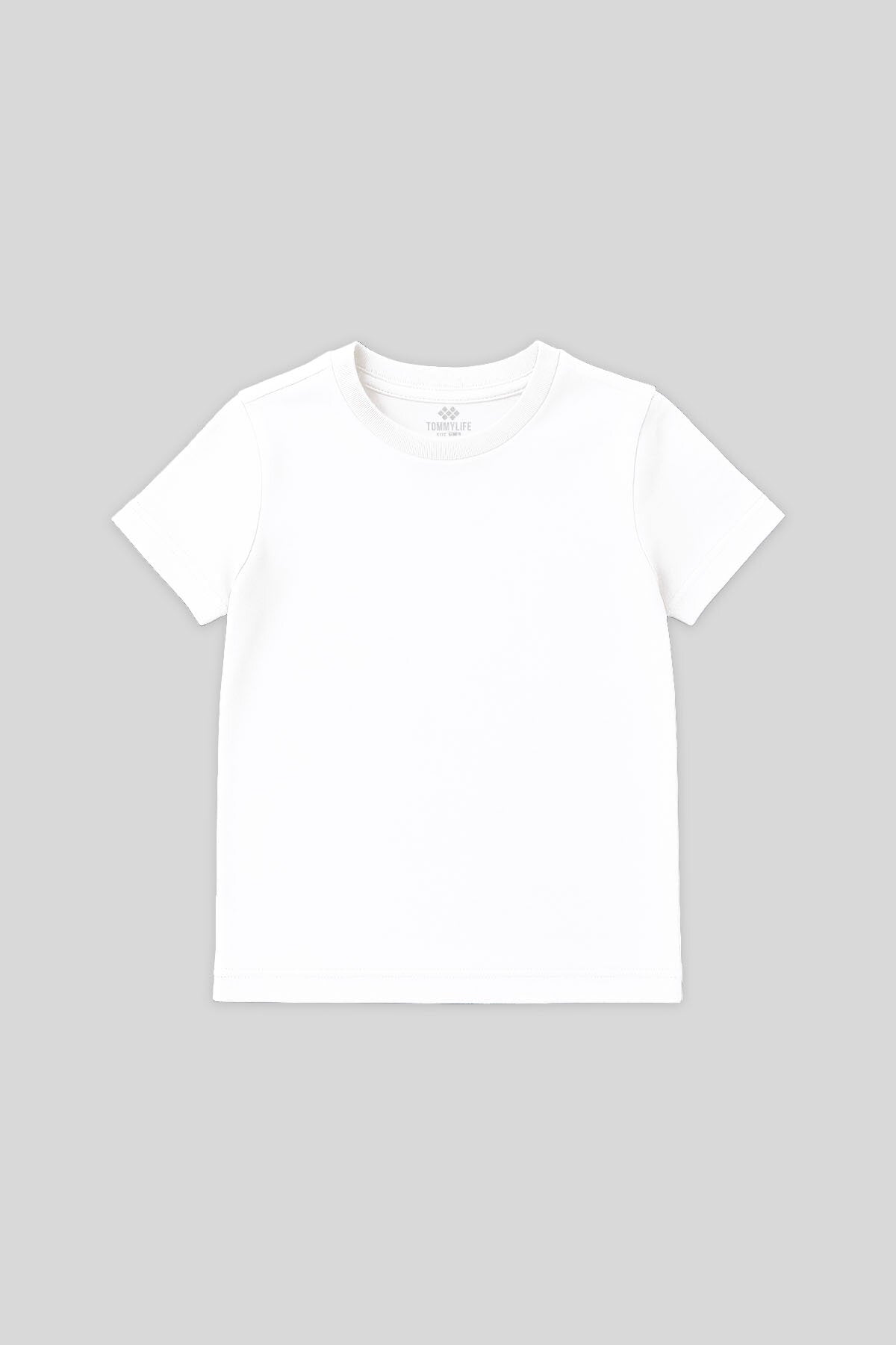 Image of Standart Fit Basic O Yaka 3'lü Paket Gri Melanj-Antrasit-Beyaz Unisex Çocuk T-Shirt - 11328