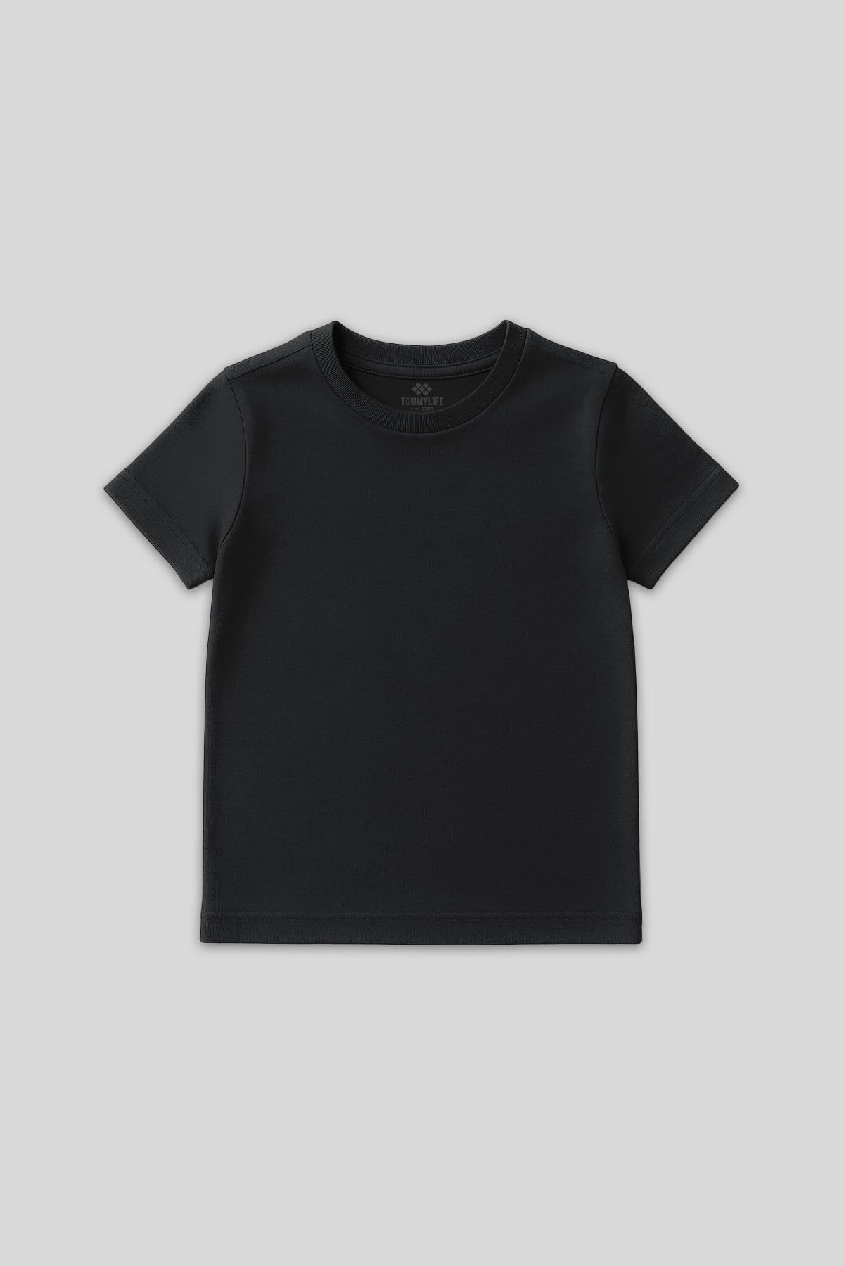 Image of Standart Fit Basic O Yaka 3'lü Paket Gri Melanj-Antrasit-Beyaz Unisex Çocuk T-Shirt - 11328