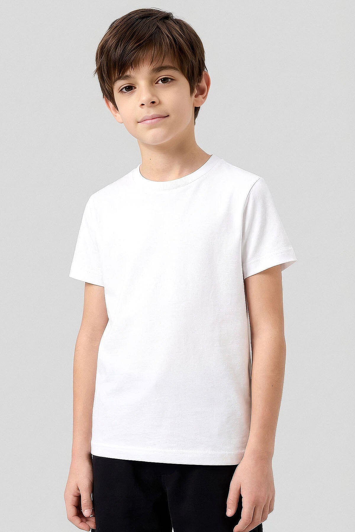 Image of Standart Fit Basic O Yaka 3'lü Paket Siyah-Beyaz-Fiesta Unisex Çocuk T-Shirt - 11328