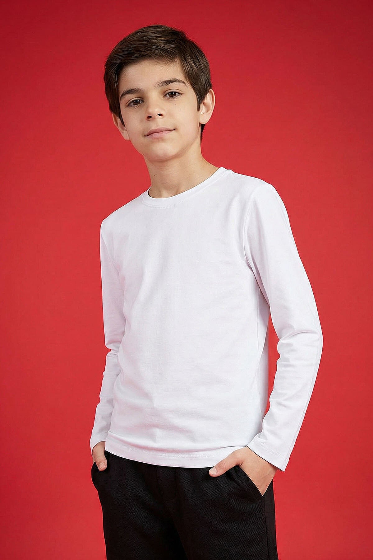 Image of Standart Fit Basic O Yaka 3'lü Paket Siyah-Beyaz-Fiesta Unisex Çocuk T-Shirt - 11329