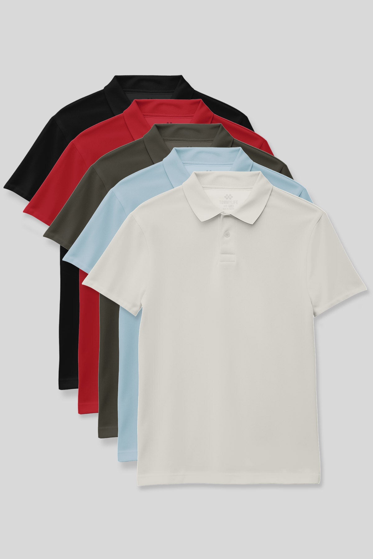 Image of Standart Fit Basic Polo Yaka 5'li Paket Unisex Çocuk T-Shirt - 11330