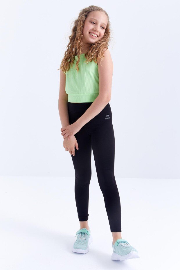 Image of Standard Fit Basic 3-Pack Black-Gray-Indigo Girls' Leggings - 75047