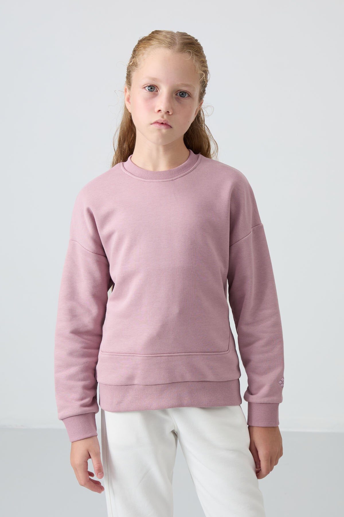 Image of Oversıze 2'li Paket Gül Kurusu-Su Yeşili Kız Çocuk Sweatshirt - 75150