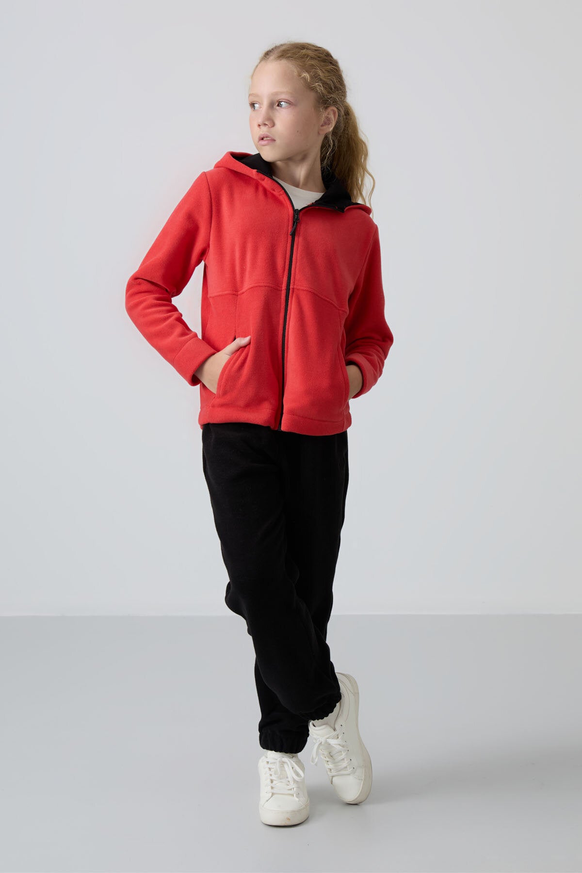 Image of Standart Fit Kapüşonlu 2'li Paket İndigo-Fiesta Kız Çocuk Sweatshirt - 75152