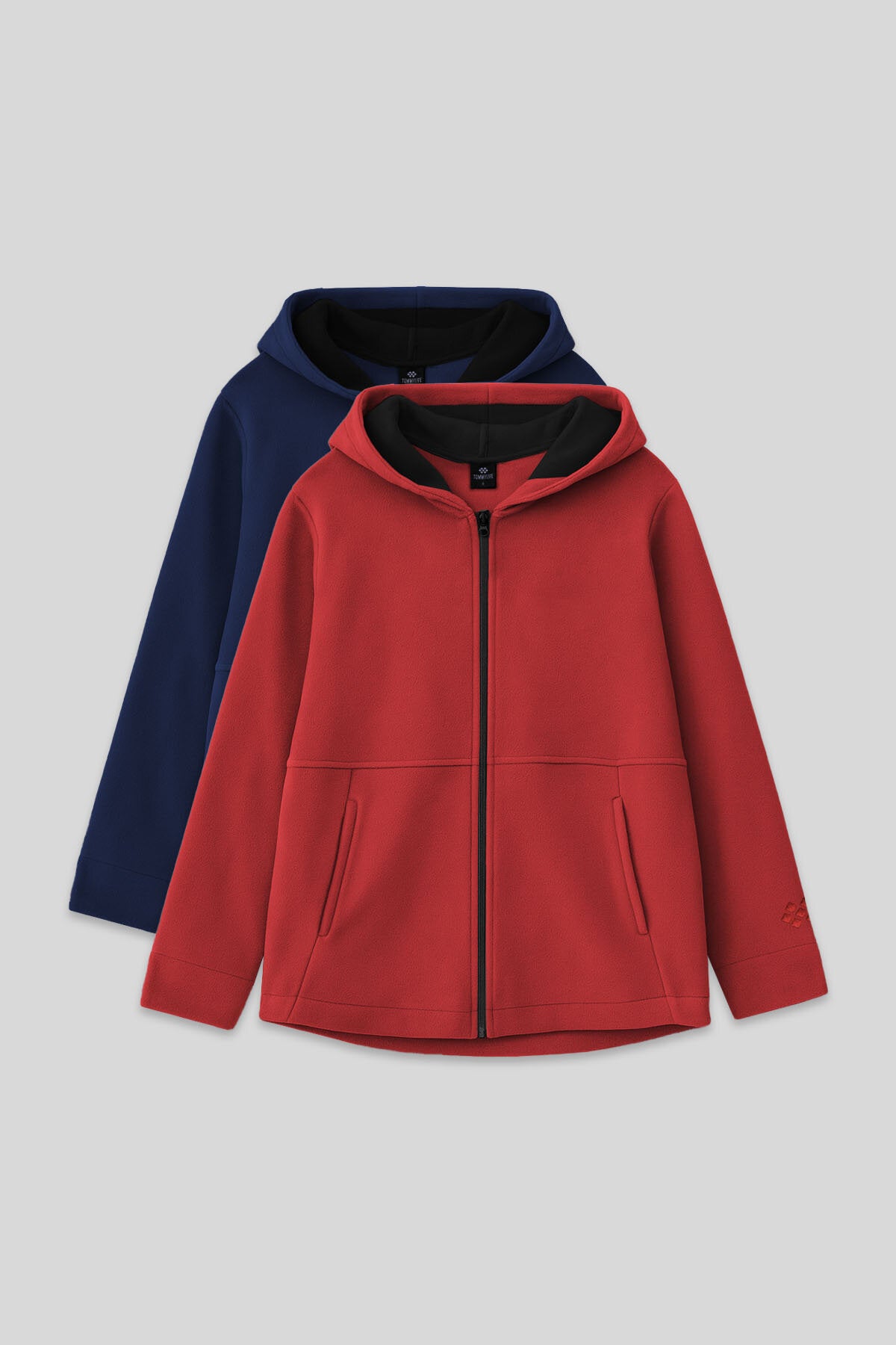Image of Standart Fit Kapüşonlu 2'li Paket İndigo-Fiesta Kız Çocuk Sweatshirt - 75152