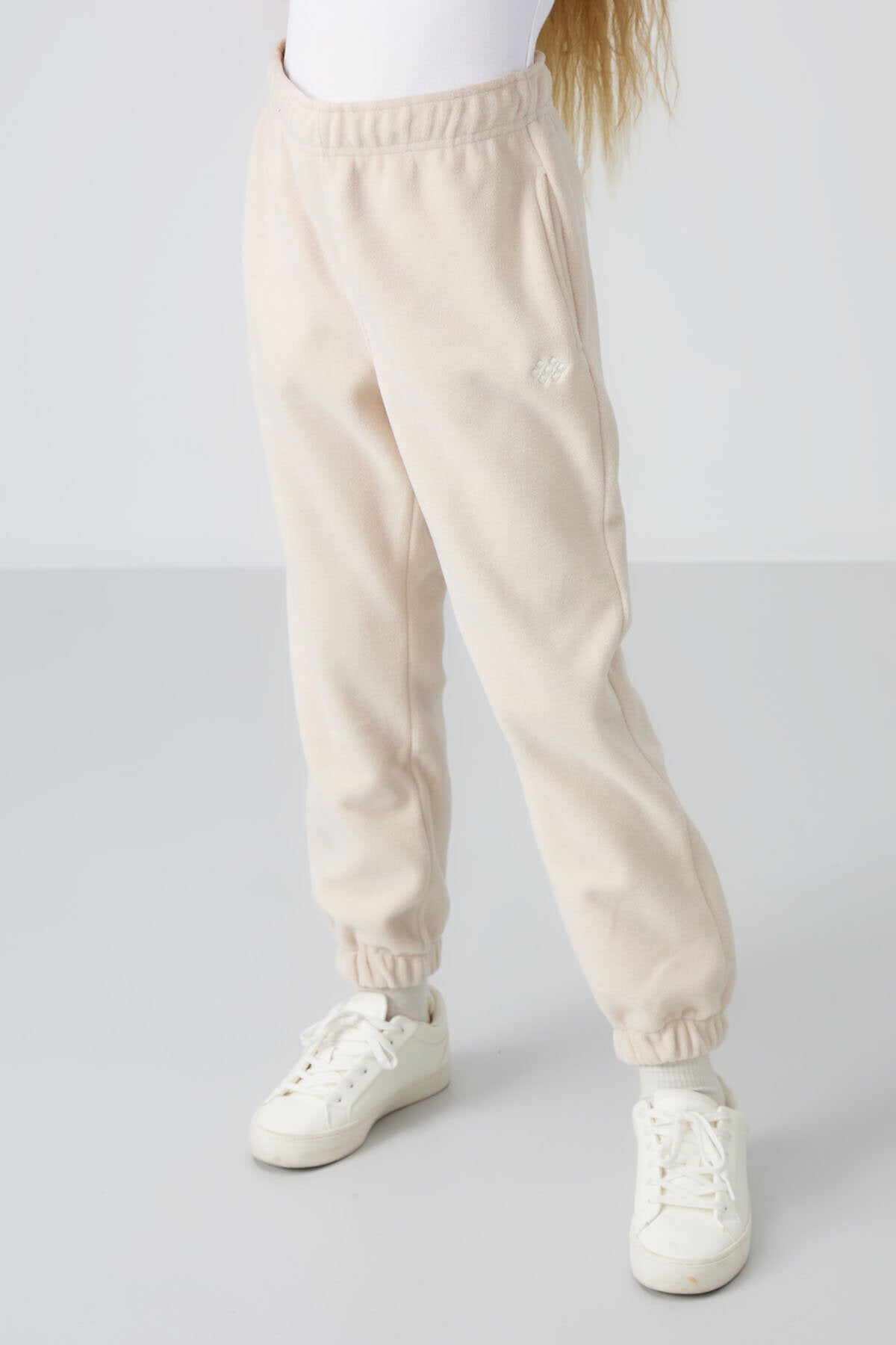 Image of Pantaloni de trening pentru fete, croială standard, set de 2, indigo-bej - 75155