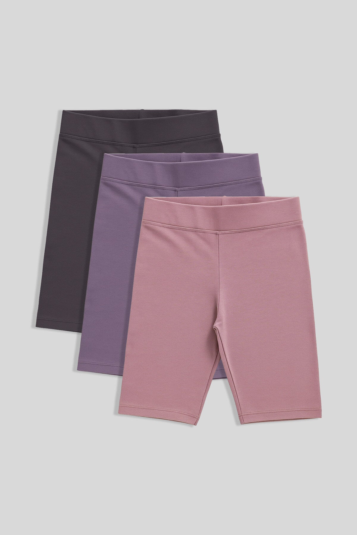 Image of Standart Fit Basic 3'lü Paket Eflatun-Gül Kurusu-Koyu Gri  Kız Çocuk Tayt - 75188