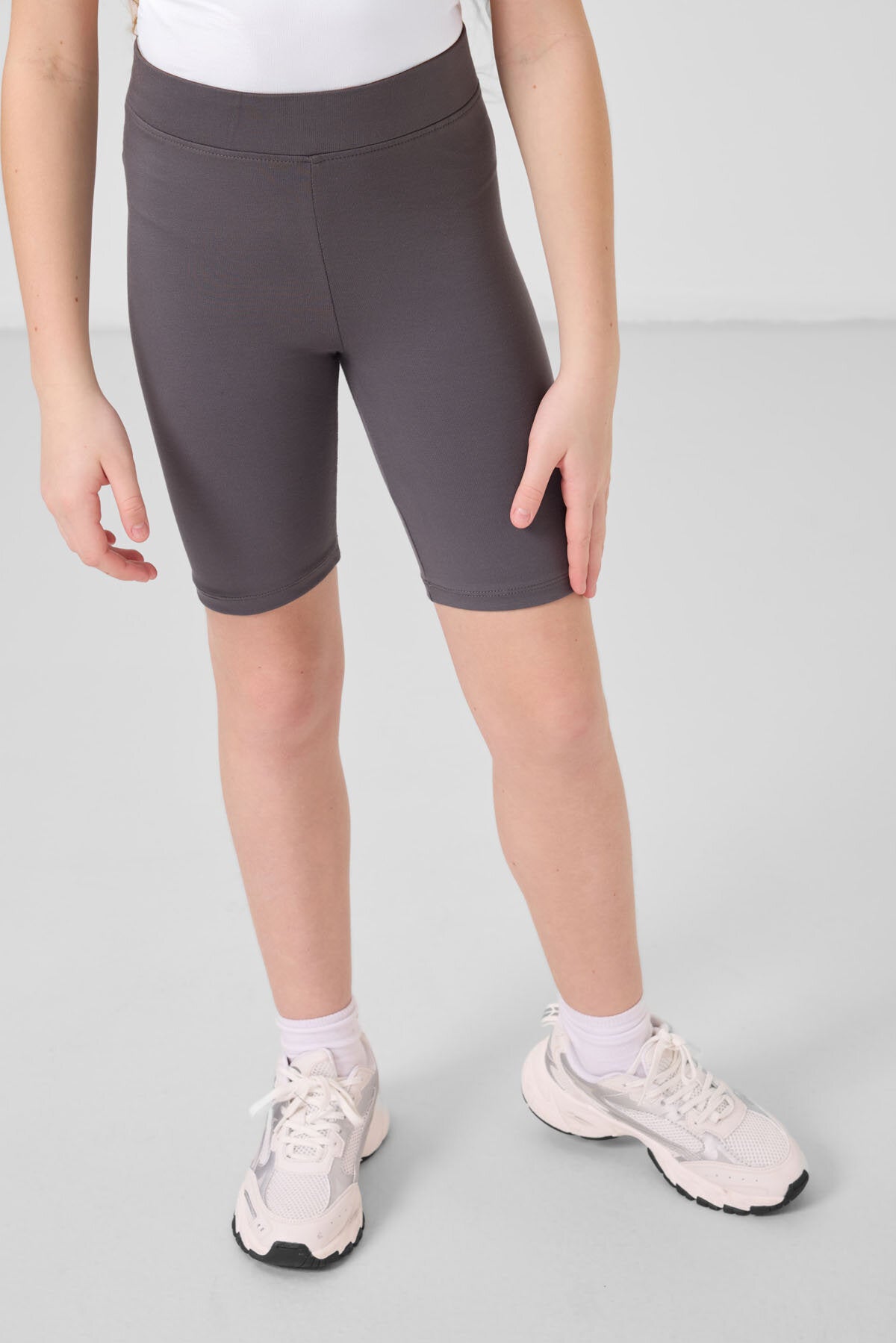 Image of Standart Fit Basic 3'lü Paket Eflatun-Gül Kurusu-Koyu Gri  Kız Çocuk Tayt - 75188