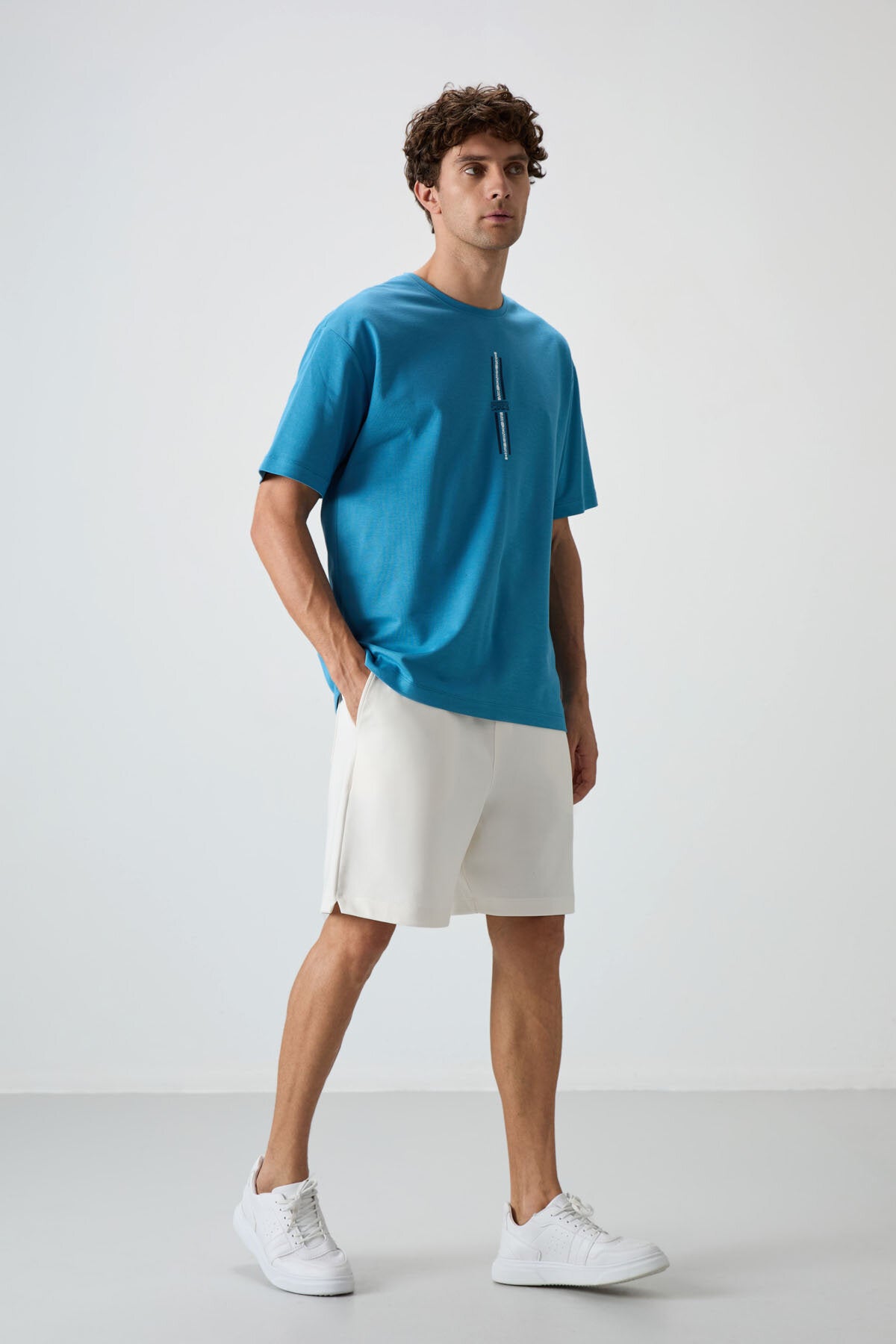 Image of Comfort Fit Basic 3'lü Paket Siyah-Lacivert-Ekru Erkek Şort - 81274
