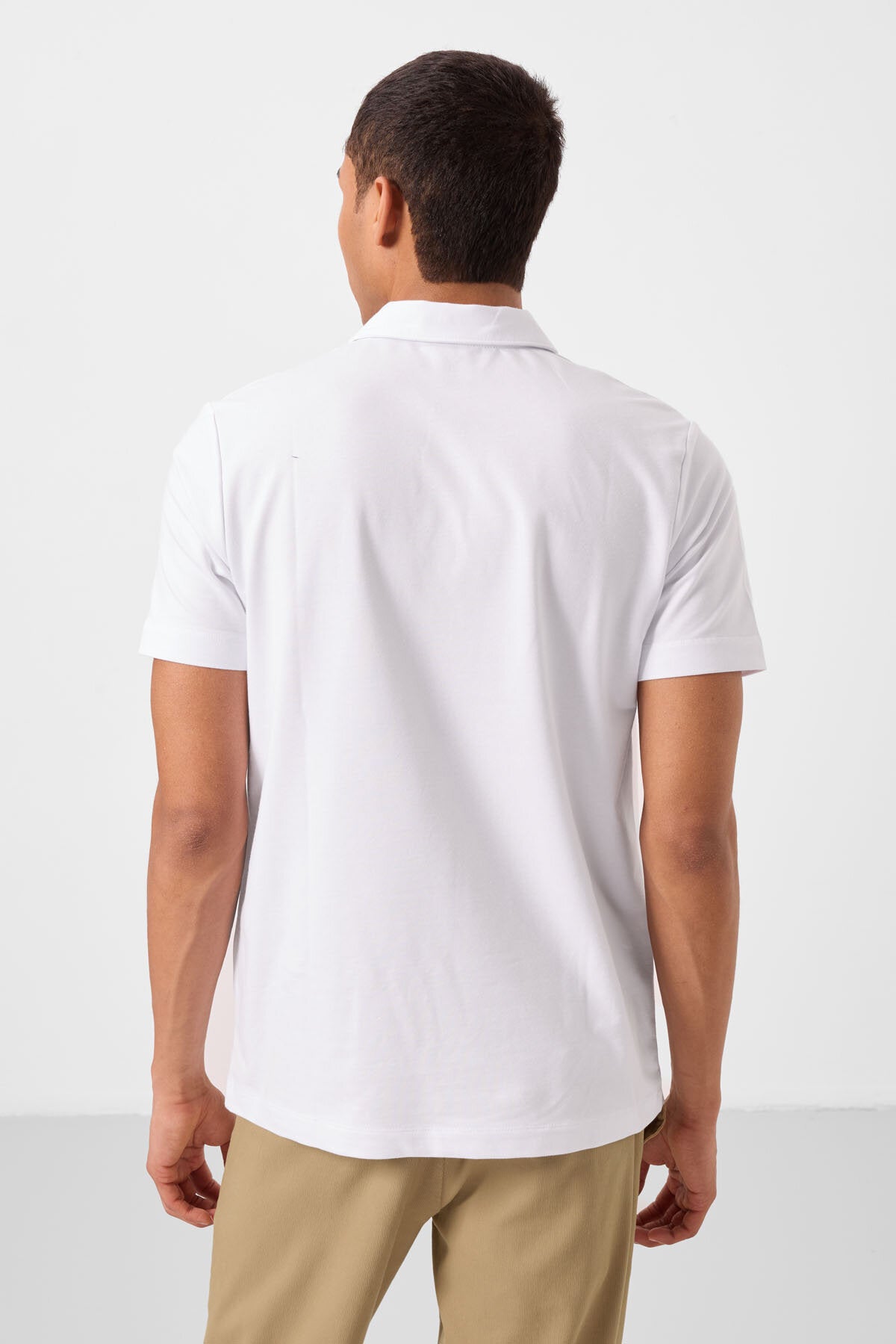 Image of Standart Fit Basic Polo Yaka  3'lü Paket Siyah-Beyaz-Buz Mavi Erkek T-Shirt  87748