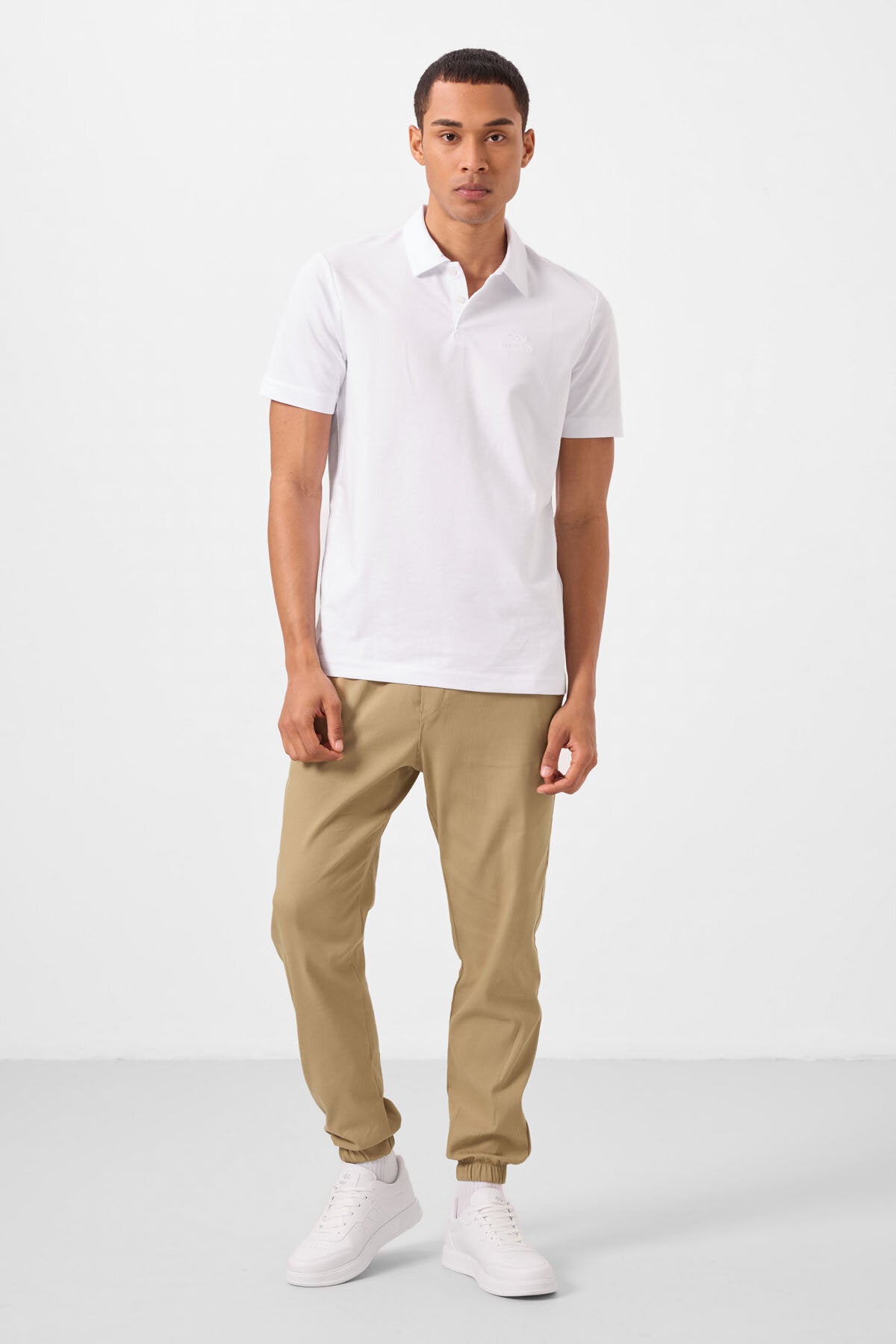 Image of Standard Fit Basic Polo Collar 3-Pack Black-White-Navy Men's T-Shirt 87748