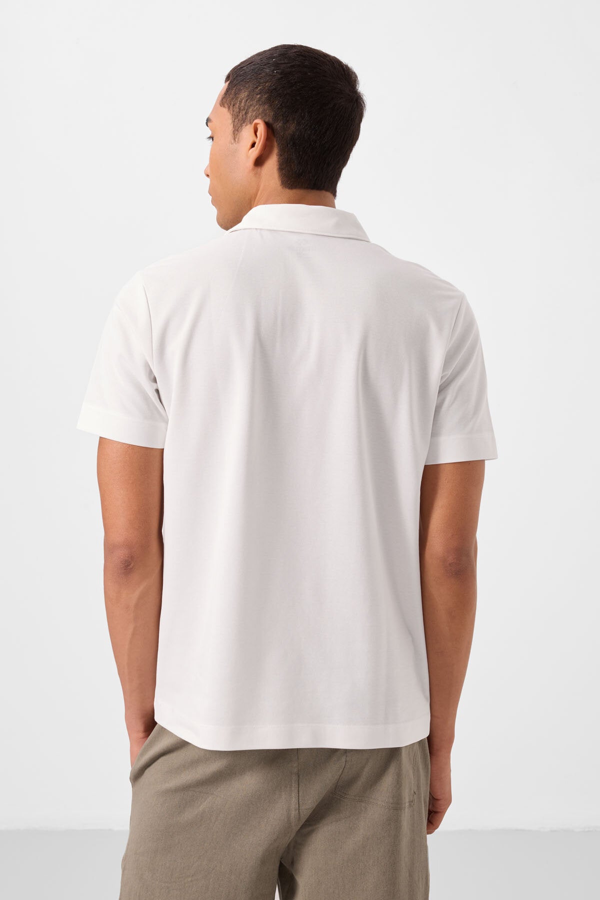 Image of Standart Fit Basic Polo Yaka 2'li Paket Siyah-Beyaz Erkek T-Shirt - 87748