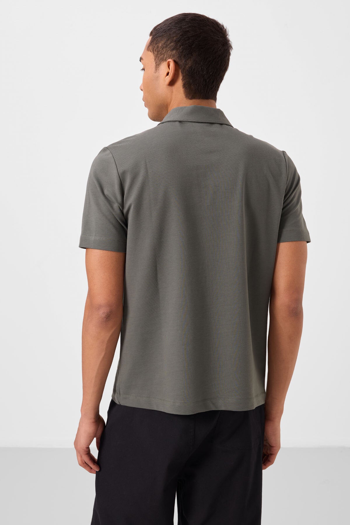 Image of Standart Fit Basic Polo Yaka 2'li Paket Siyah-Çağla Erkek T-Shirt - 87748
