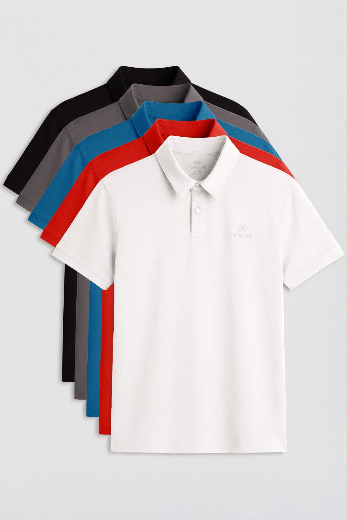 Image of Standart Fit Basic Polo Yaka 5'li Paket Erkek T-Shirt - 87748