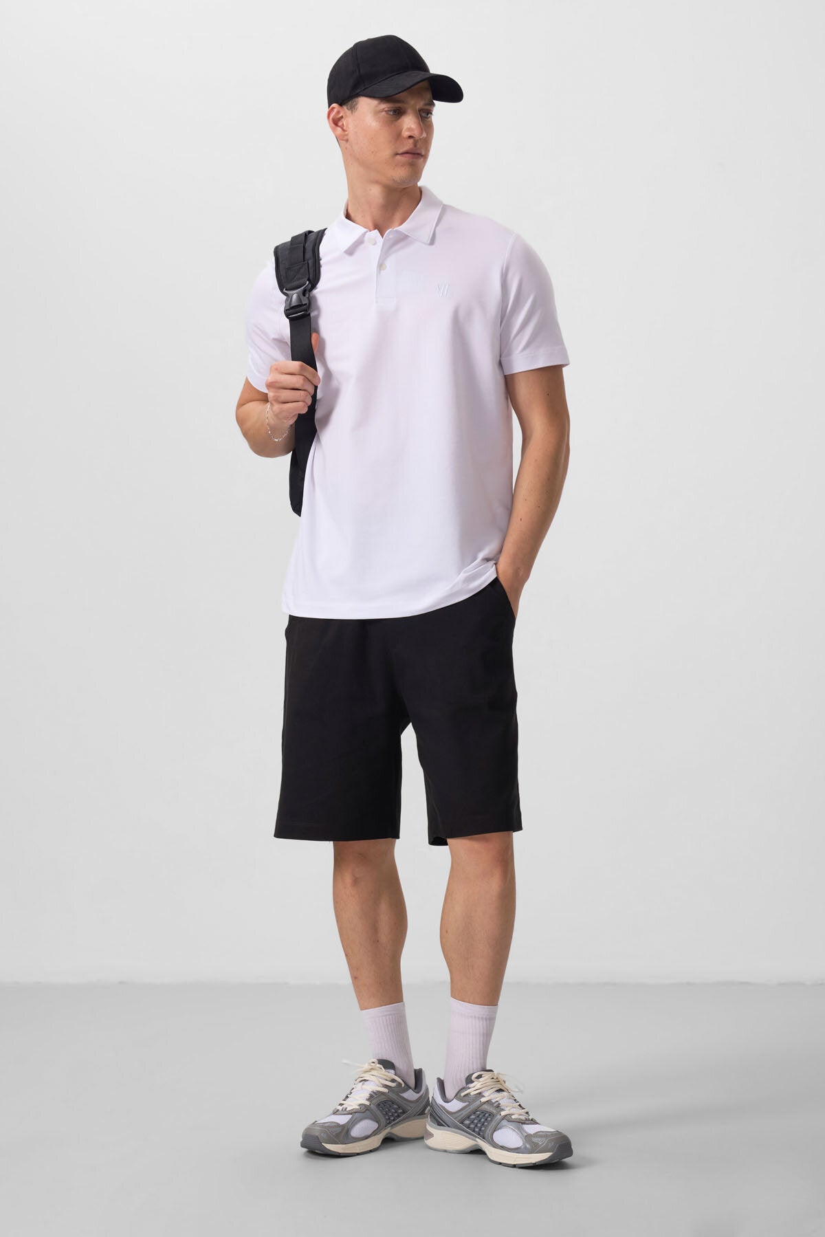 Image of Standart Fit Basic Polo Yaka 2'li Paket Beyaz-Buz Mavi Erkek T-Shirt - 87768
