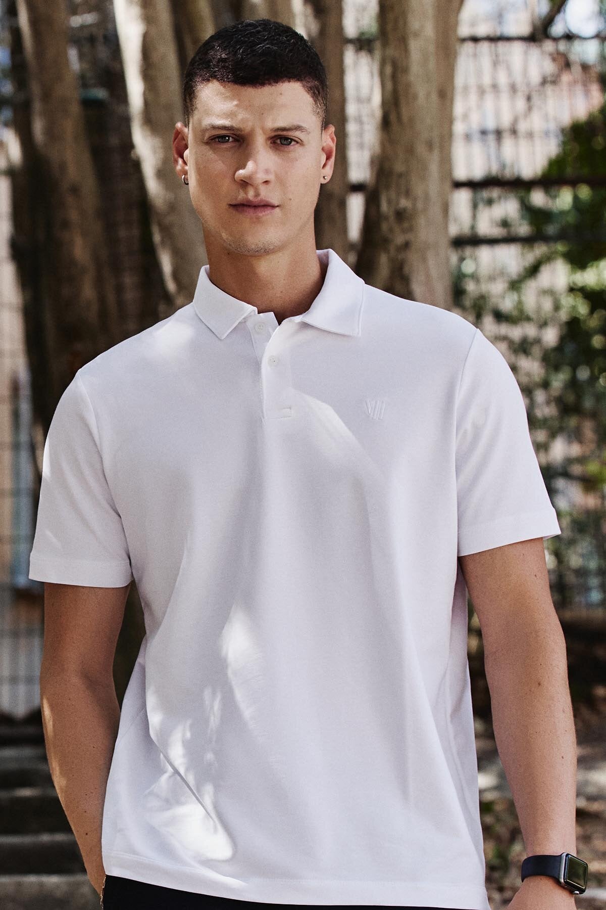 Image of Standart Fit Basic Polo Yaka 3'lü Paket Siyah-Beyaz-Lacivert Erkek T-Shirt  87768