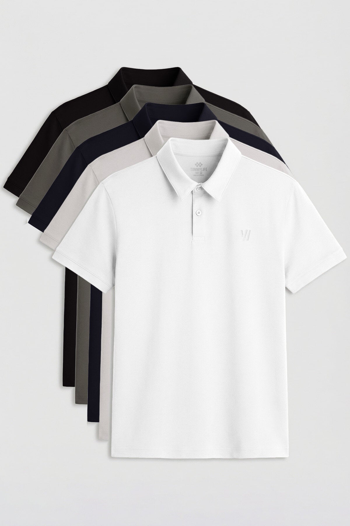 Image of Standart Fit Basic Polo Yaka 5'li Paket Erkek T-Shirt - 87768
