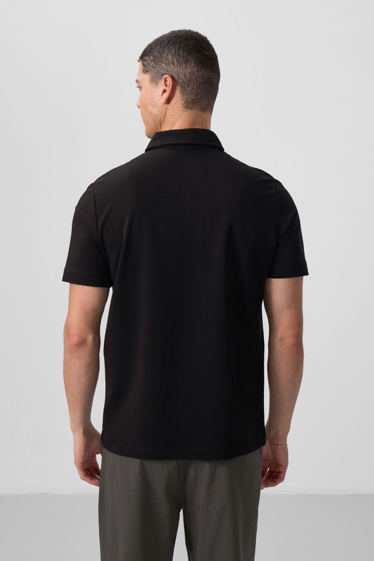Image of Standart Fit Basic Polo Yaka 2'li Paket Siyah-Beyaz Erkek T-Shirt - 87768