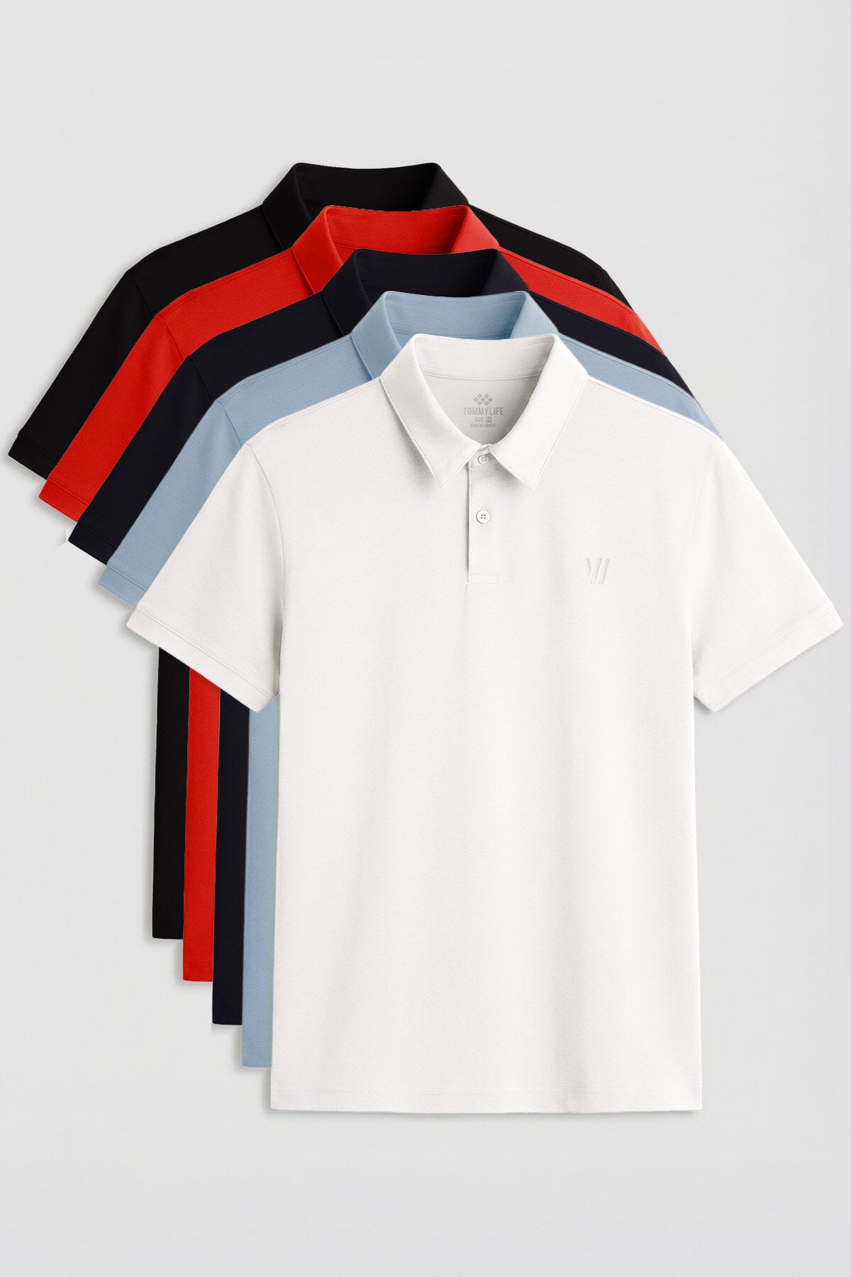 Image of Standart Fit Basic Polo Yaka 5'li Paket Erkek T-Shirt - 87768