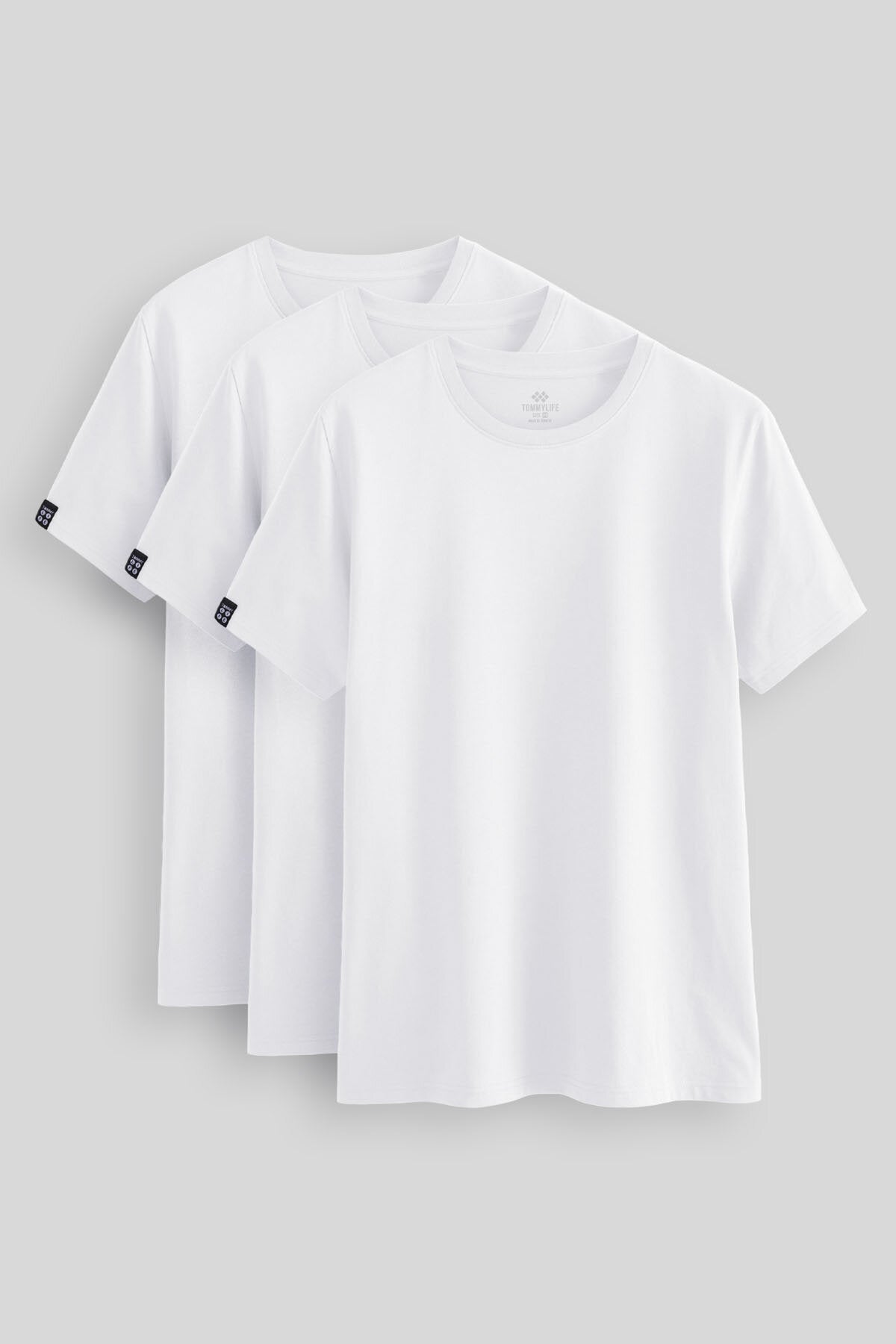 Image of Standart Fit Basic O Yaka  3'lü Paket Beyaz Erkek T-Shirt  87911