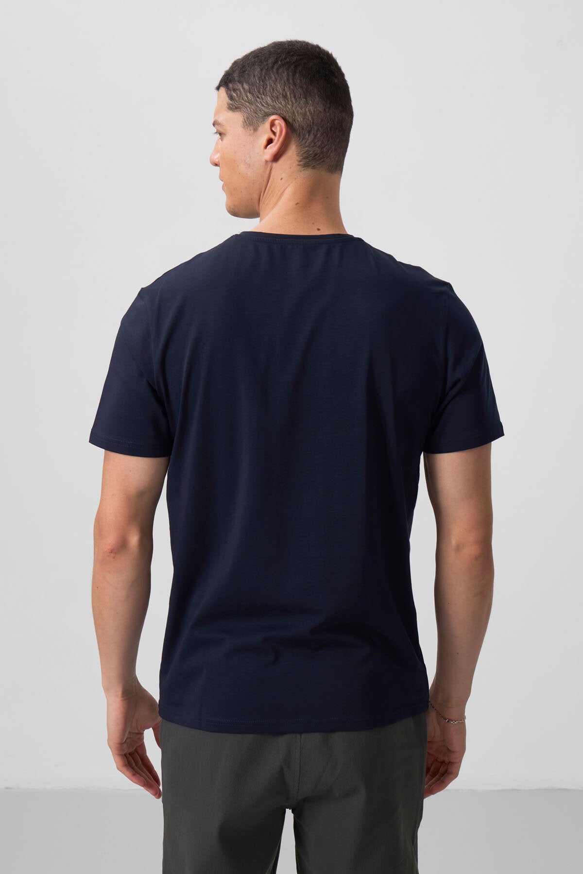 Image of Standart Fit Basic O Yaka  3'lü Paket Lacivert Erkek T-Shirt  87911