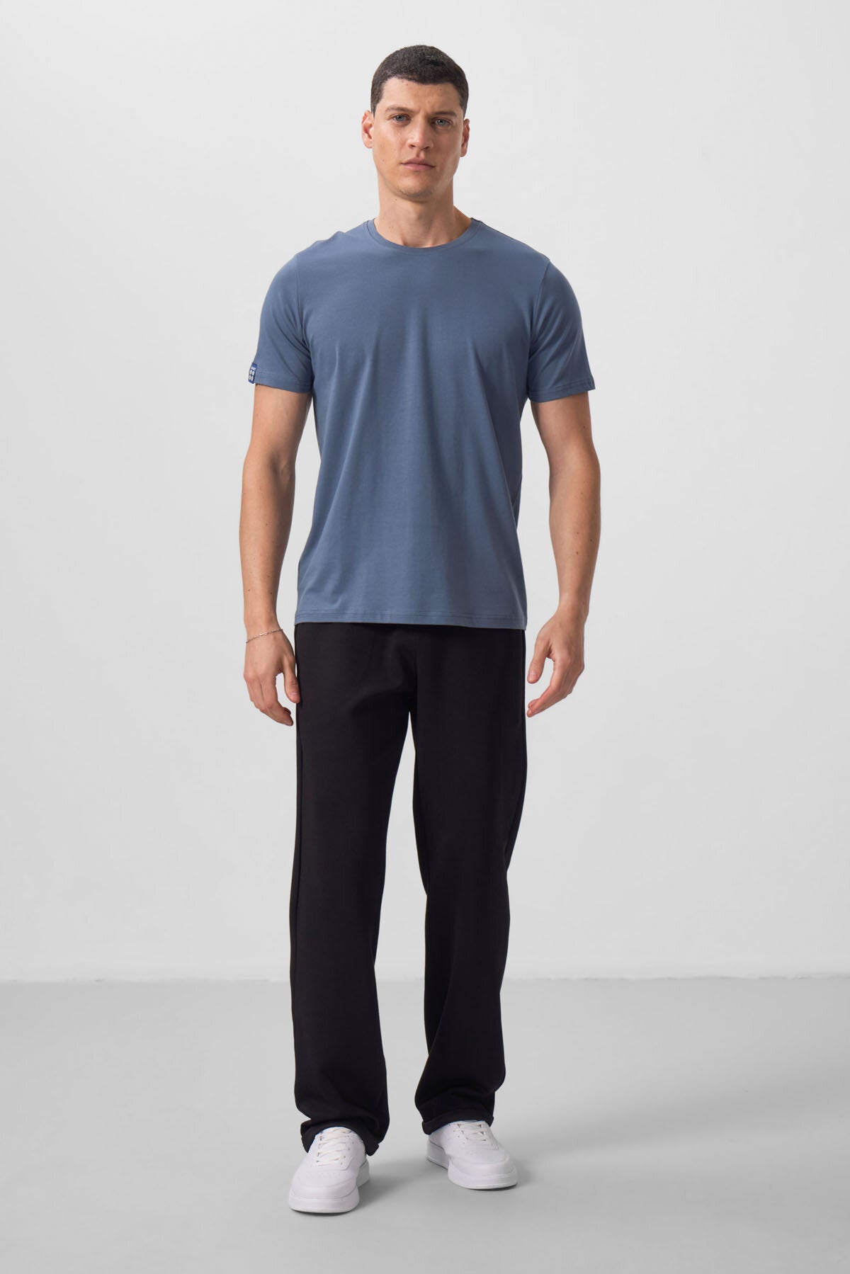 Image of Standart Fit Basic O Yaka  3'lü Paket Siyah-Petrol-Taş Erkek T-Shirt - 87911