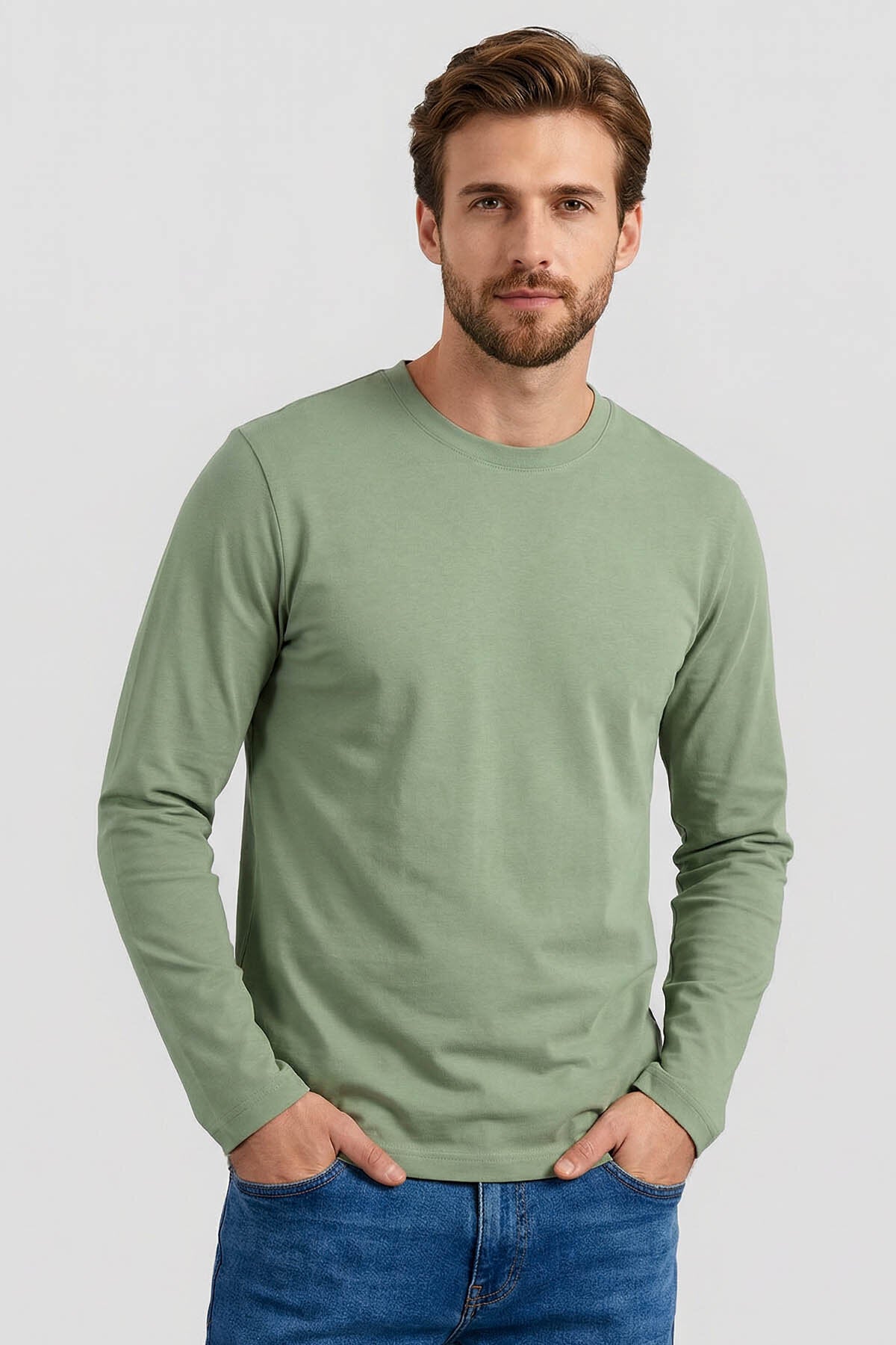 Image of Standart Fit Basic O Yaka  3'lü Paket Siyah-Beyaz-Kaktüs Erkek T-Shirt  87997