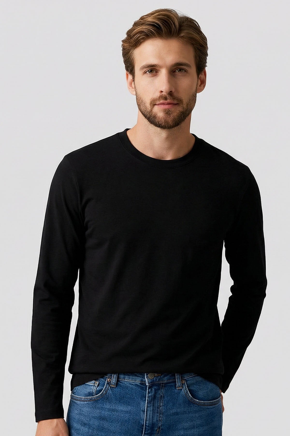 Image of Standart Fit Basic O Yaka  3'lü Paket Siyah-Beyaz-Lacivert Erkek T-Shirt  87997
