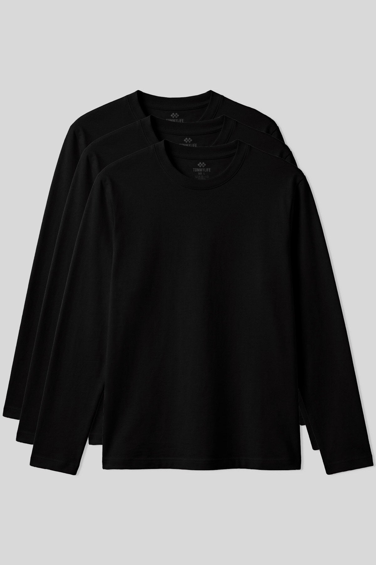 Image of Standart Fit Basic O Yaka  3'lü Paket Siyah Erkek T-Shirt  87997