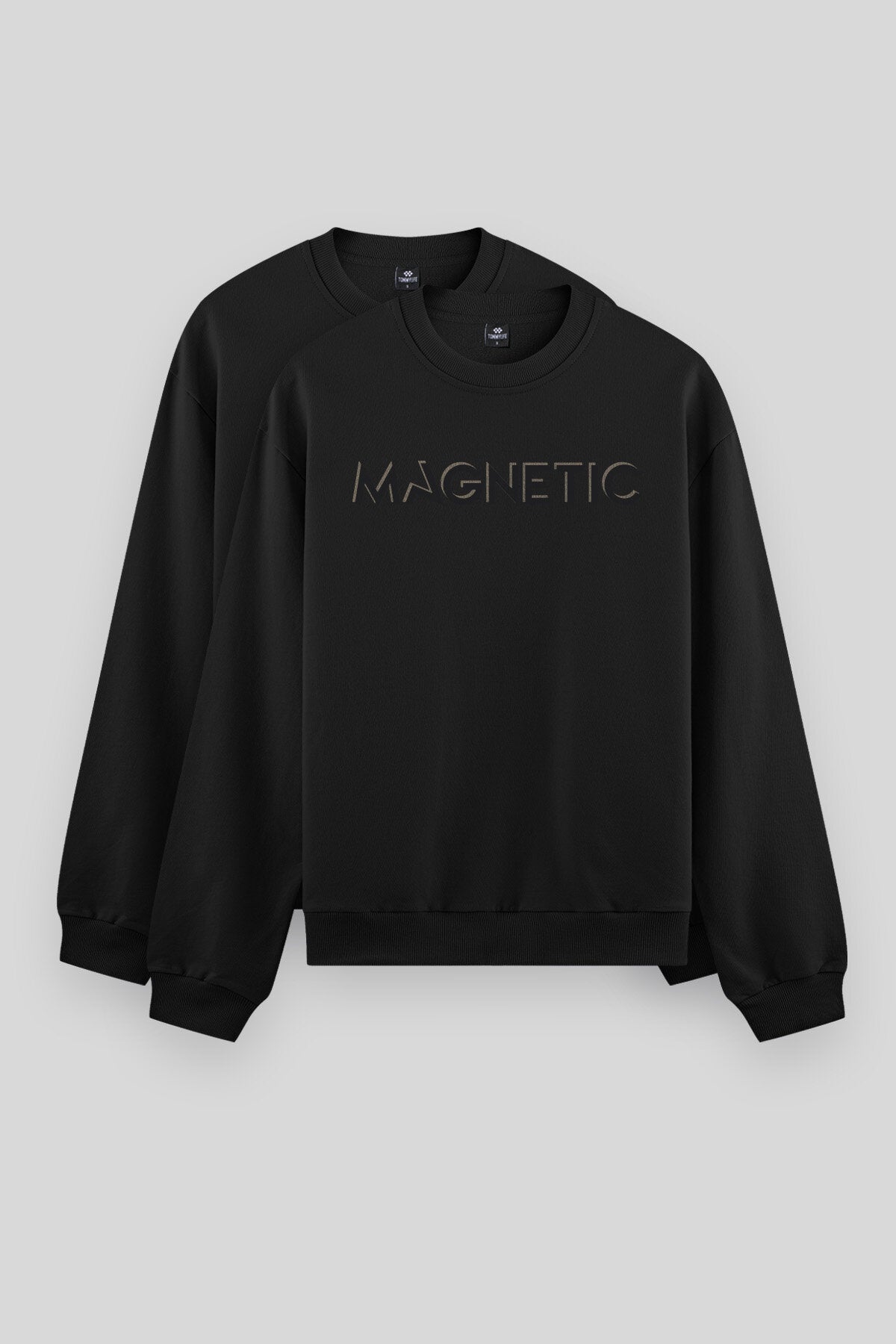 Image of Rahat Form O Yaka 2'li Paket Siyah Erkek Sweatshirt - 88020