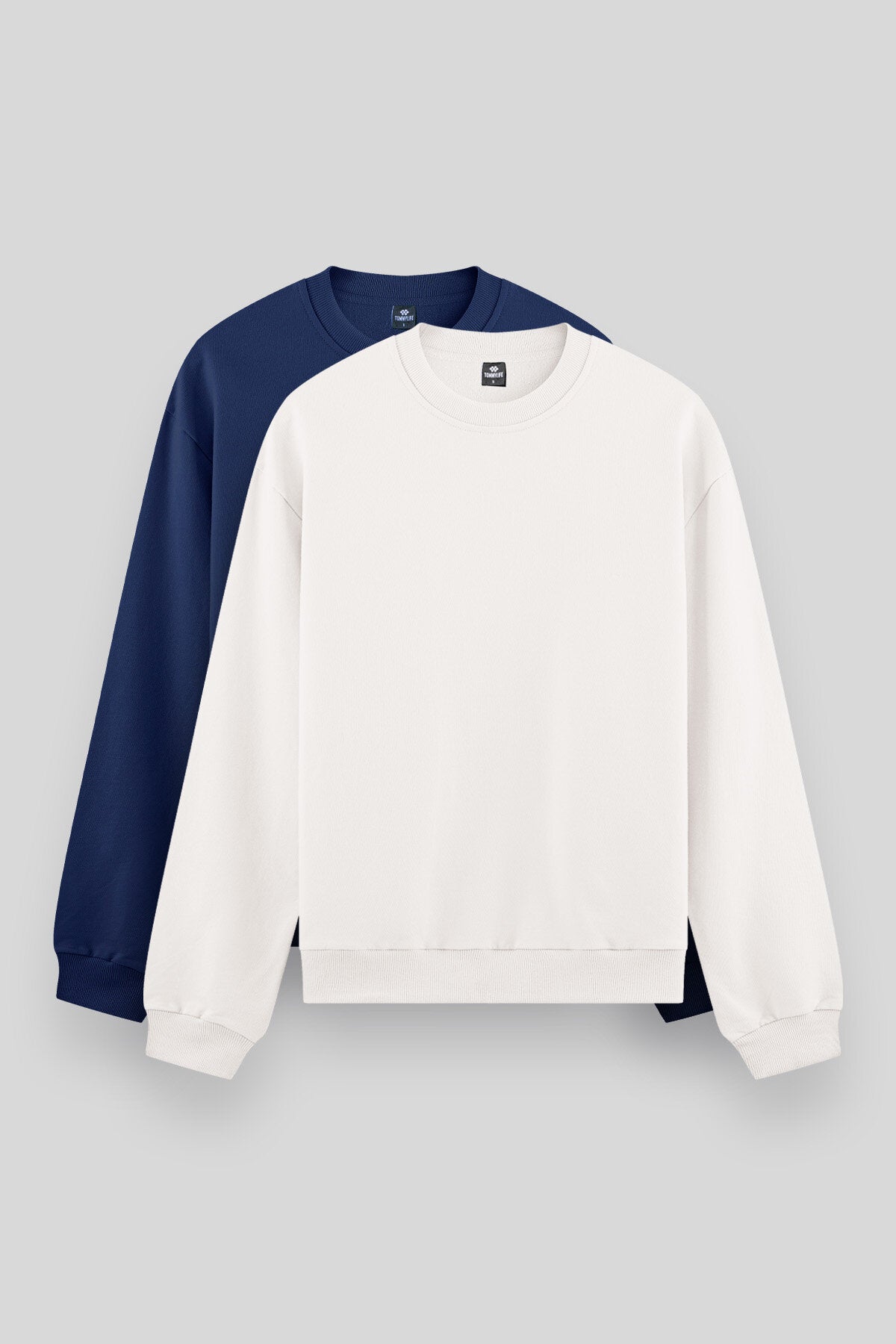 Image of Rahat Form Basic O Yaka 2'li Paket Ekru-Parlament Erkek Sweatshirt - 88053
