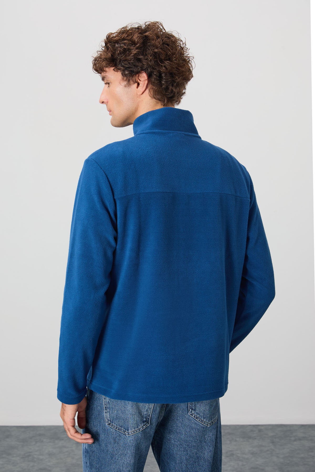 Image of Standart Kalıp Dik Yaka 2'li Paket Koyu Gri-Parlament Erkek Polar Sweatshirt - 88310