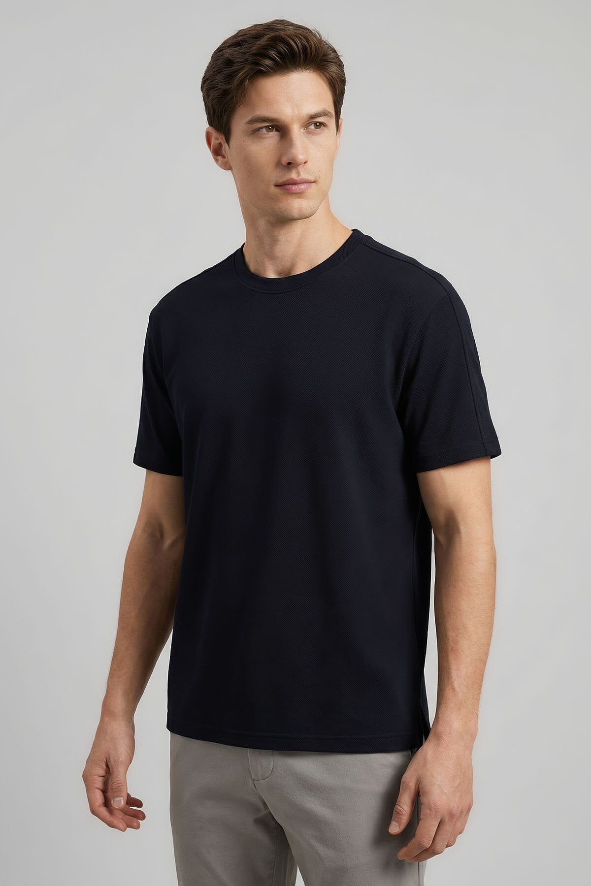 Image of Rahat Form O Yaka 3'lü Paket Siyah-Haki-Lacivert Erkek T-Shirt - 88495