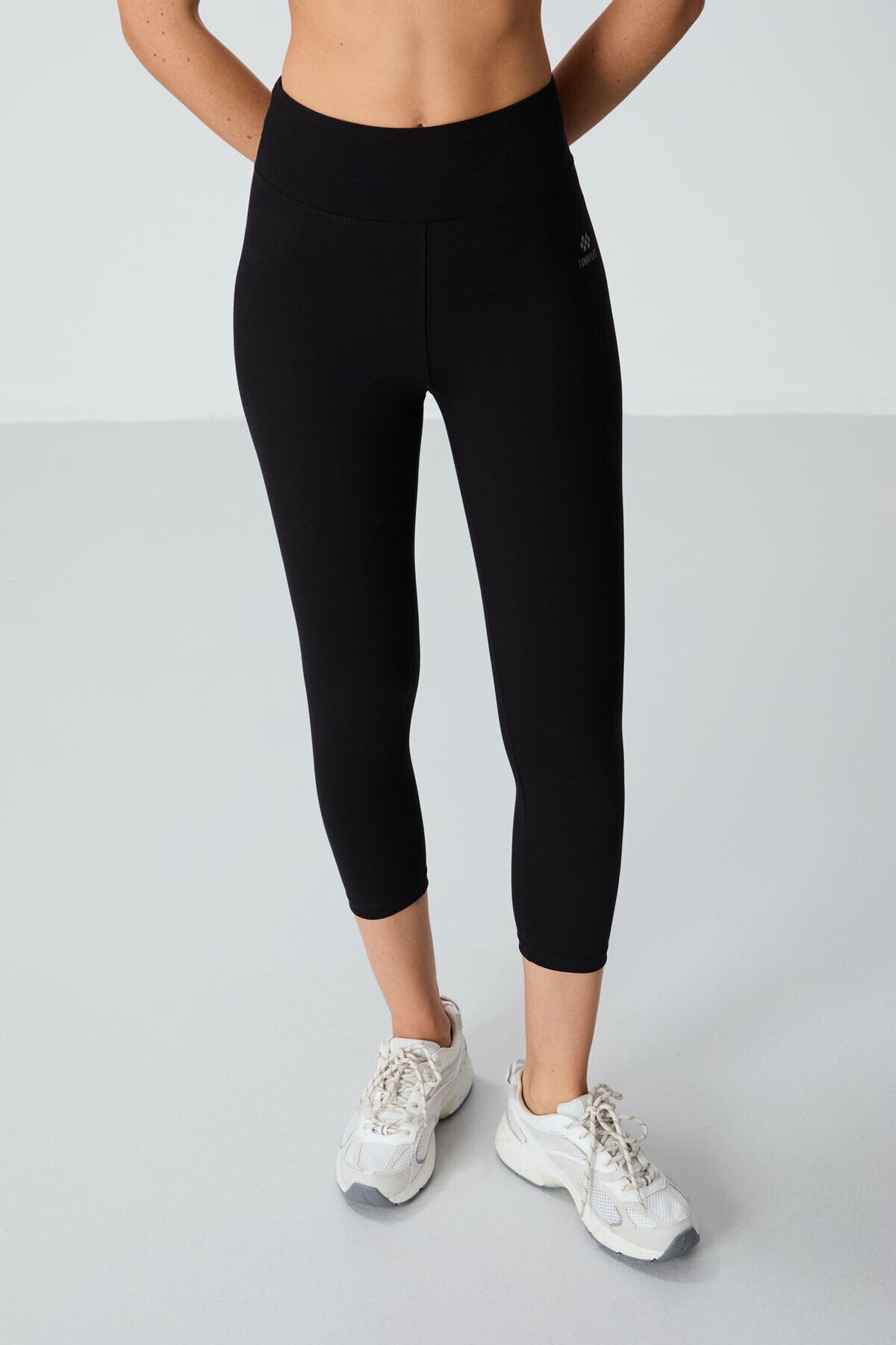 Image of Slim Fit Yüksek Bel 3'lü Paket Siyah Kadın Tayt