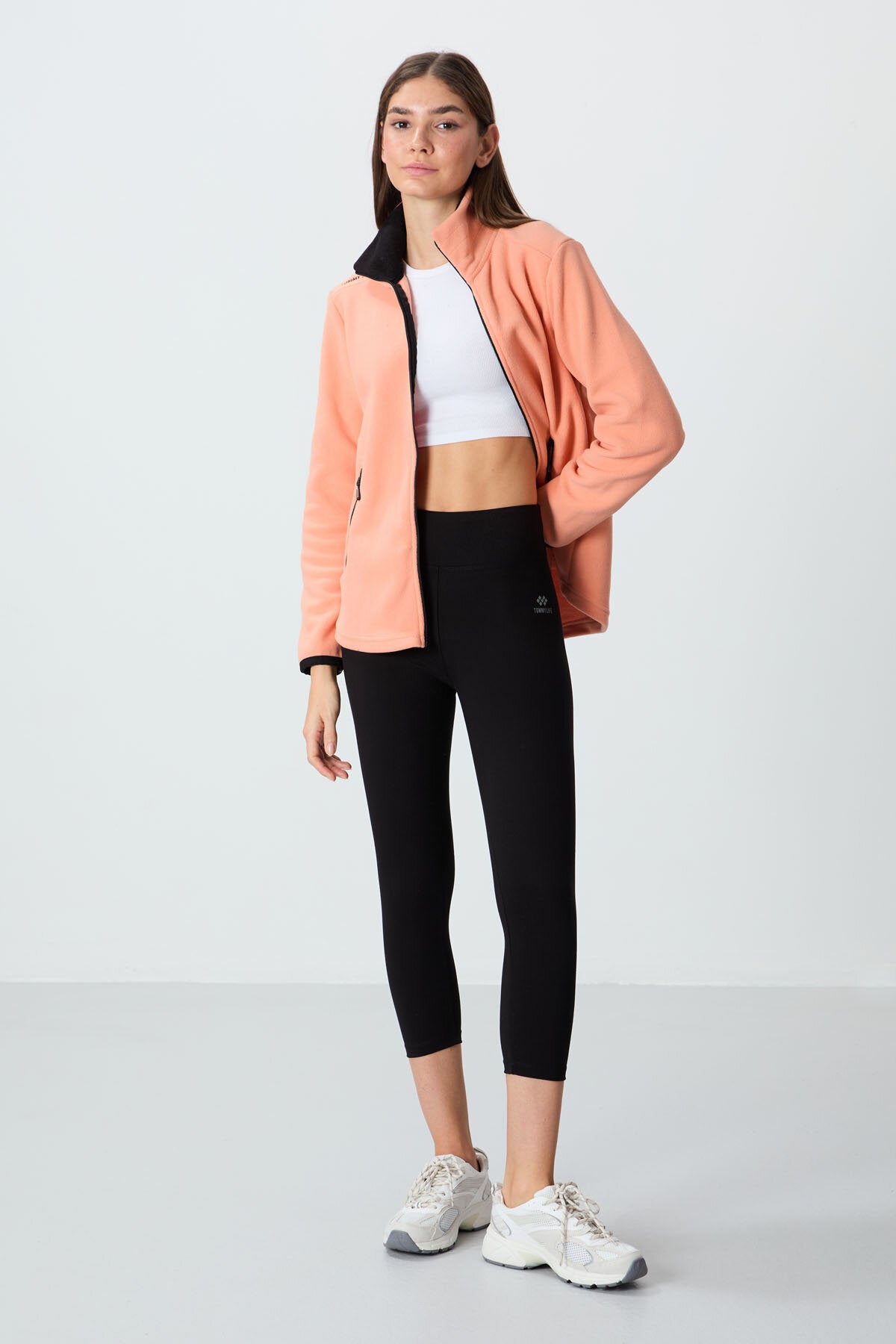 Image of Slim Fit 3'lü Paket Siyah-Çağla-Gri Melanj Kadın Kapri Tayt - 93097