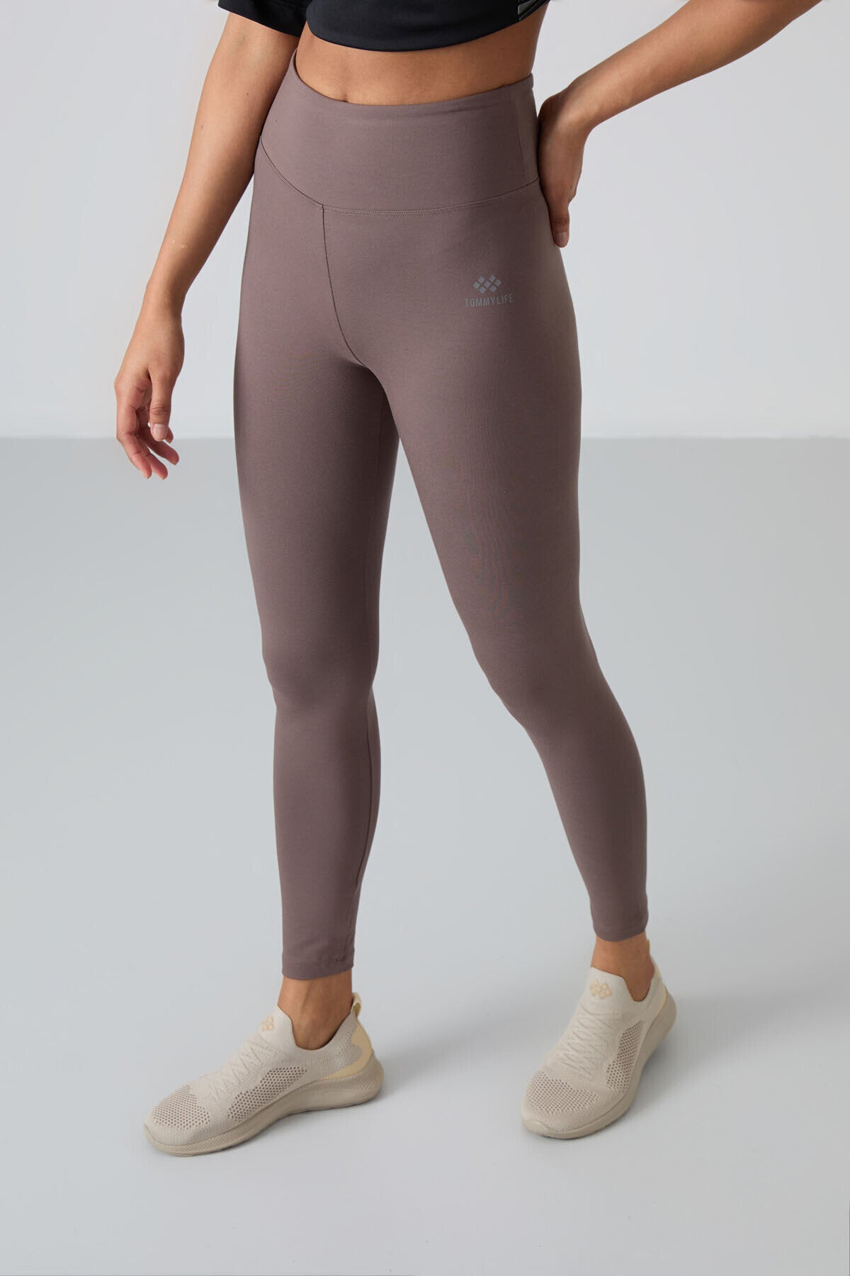 Image of Slim Fit 2'li Paket Kahverengi-Koyu Bej Kadın Tayt - 94011