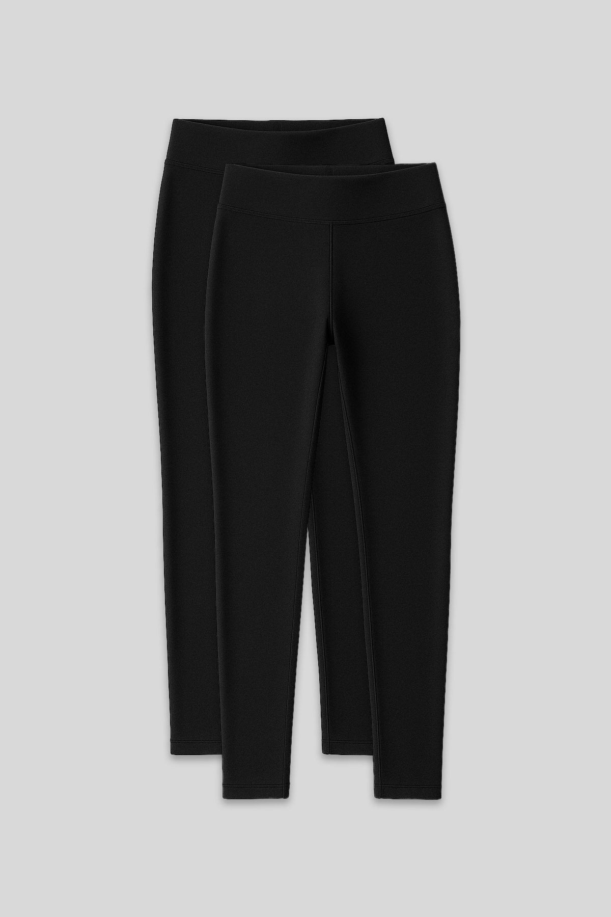Image of Slim Fit 2'li Paket Siyah Termal Kadın Tayt - 94577
