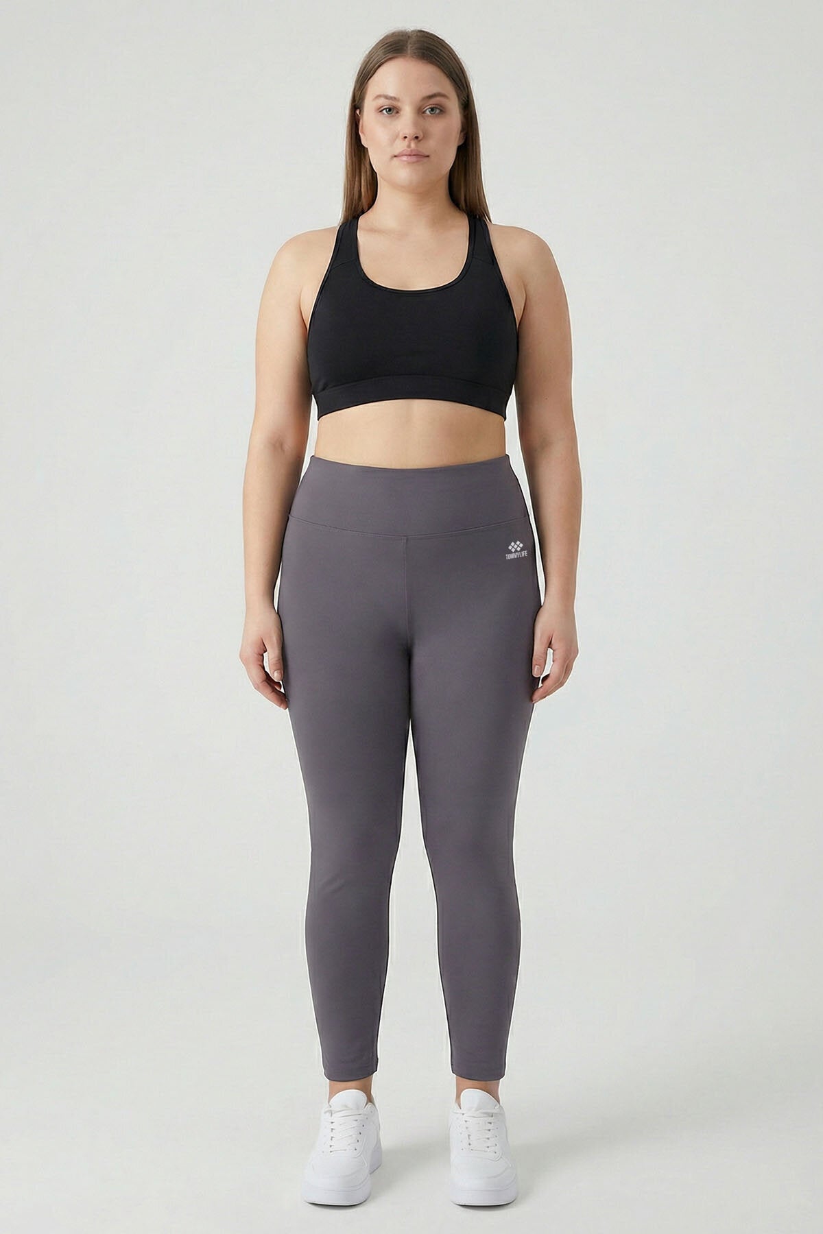 Image of Colanți de damă Slim Fit, set de 2, gri-indigo închis, mărime mare - 94650