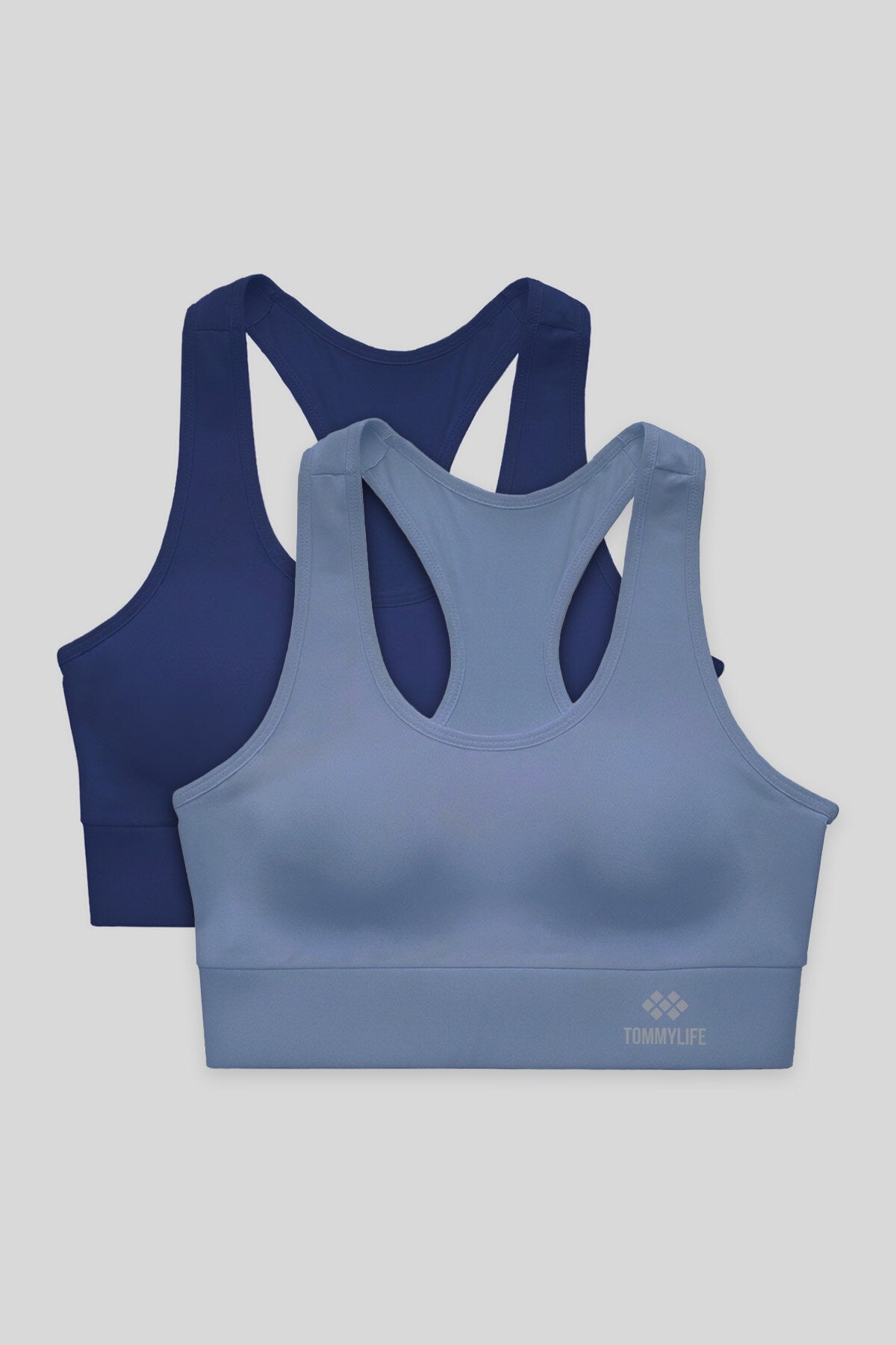 Image of Slim Fit U Yaka 2'li Paket İndigo-Petrol Kadın Spor Büstiyer - 97120