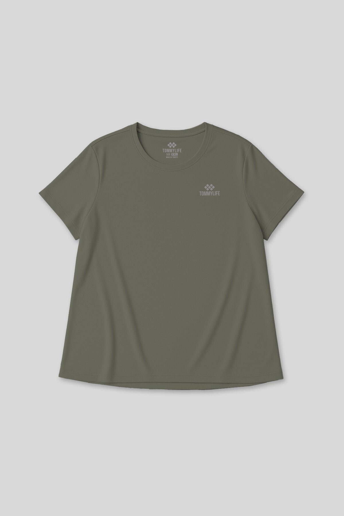 Image of Rahat Form 3'lü Paket Siyah-Beyaz-Haki Battal Kadın T-Shirt - 97308